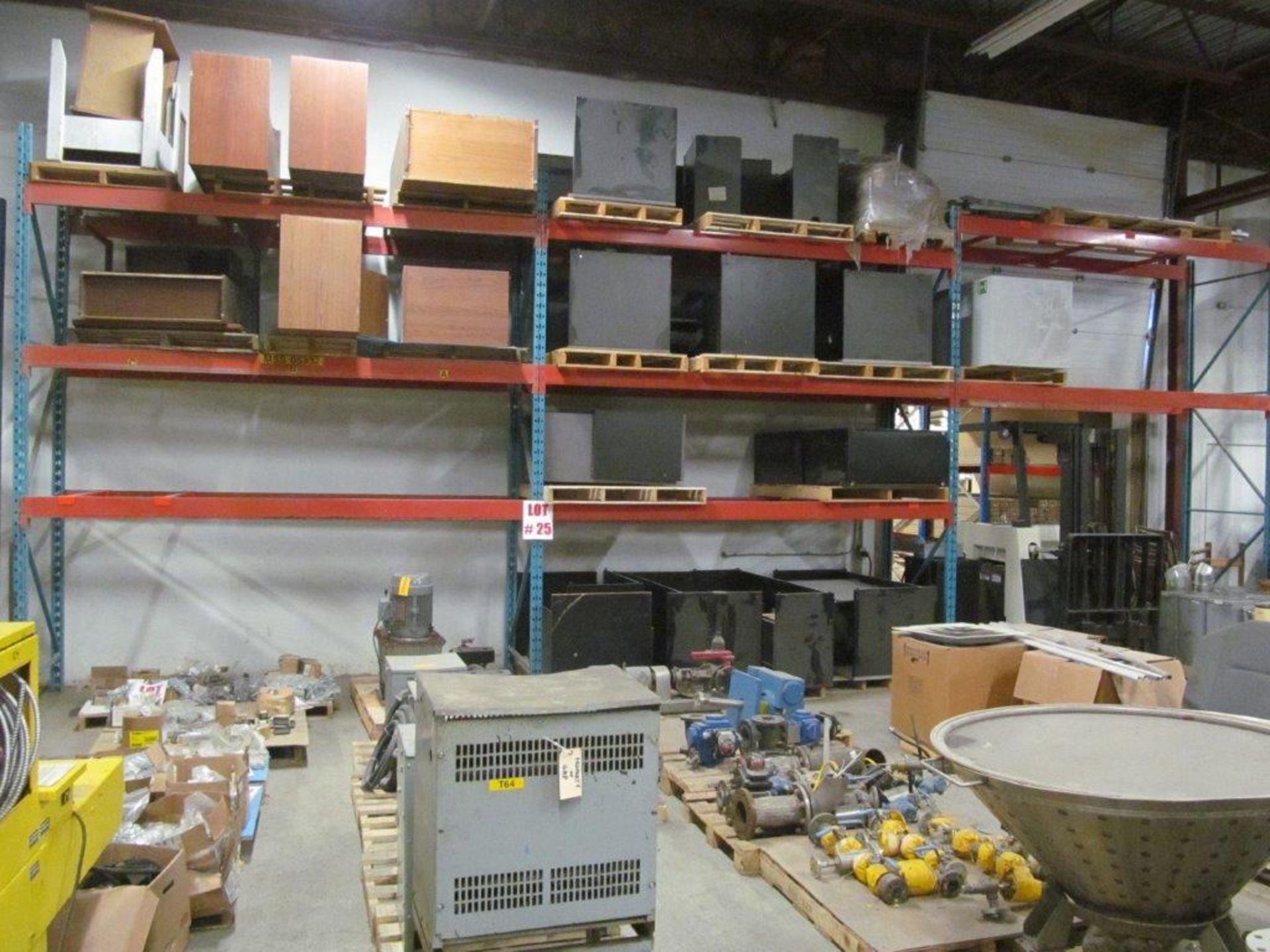 REDI-RACK WAREHOUSE RACKING, 4 UPRIGHTS 13FT HIGH, 16 CROSS BEAMS 11 FT LONG X 42'' DEEP X 5 1/2''