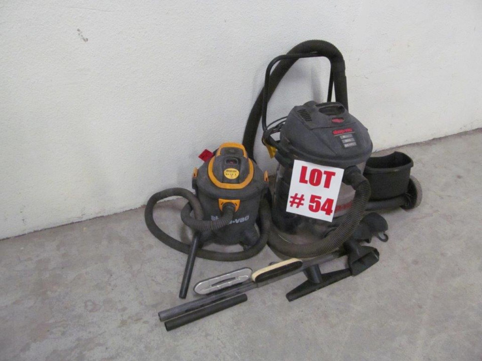 (1) LOT WAREHOUSE SHOP-VAC, (1) 2.0 HP, (1) 6.5 HP, 115V/1PH/60C