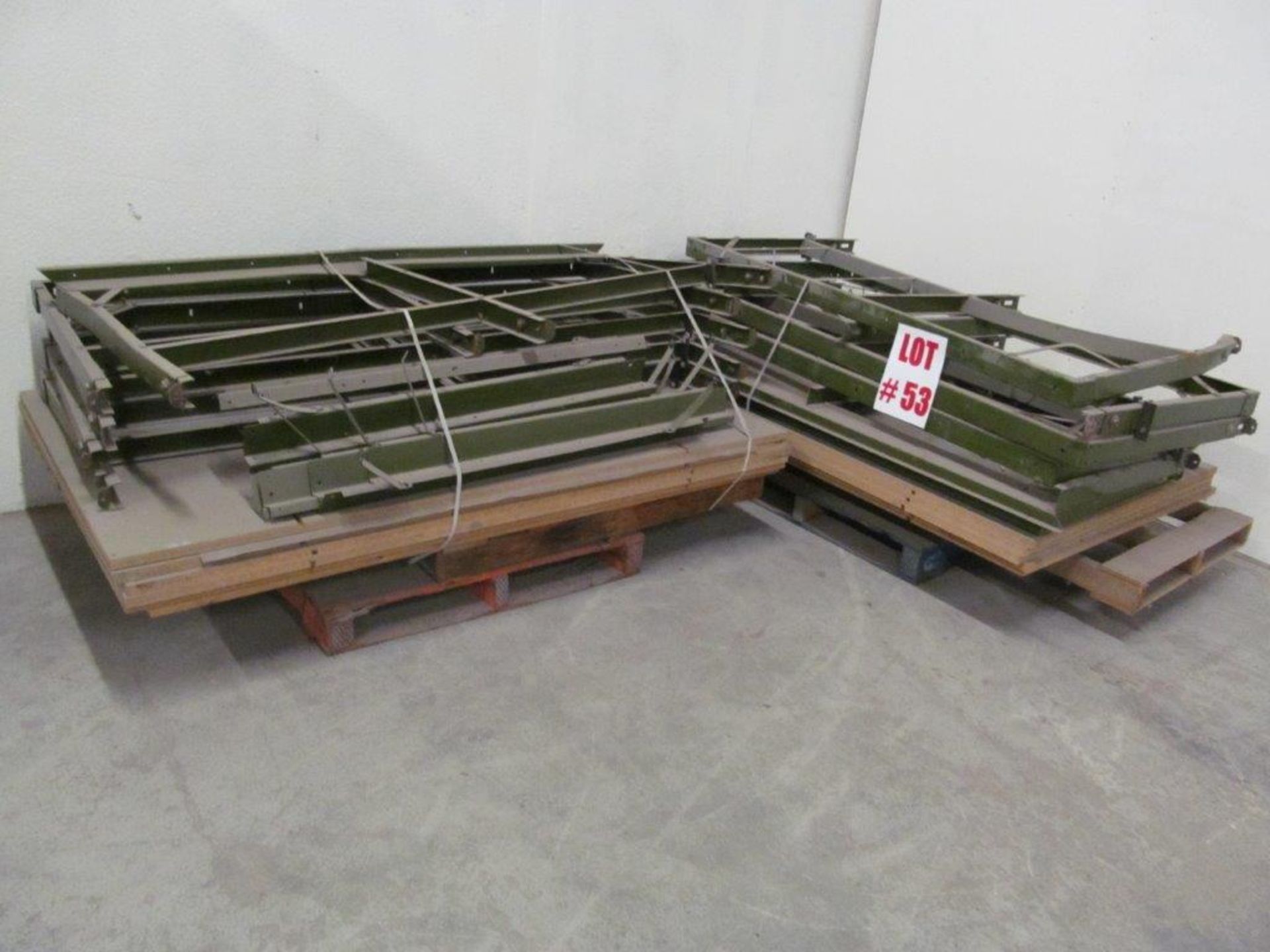 (1) LOT TEXTILE CUTTING TABLES, 4 FT X 8 FT, C/W STEEL FRAMES