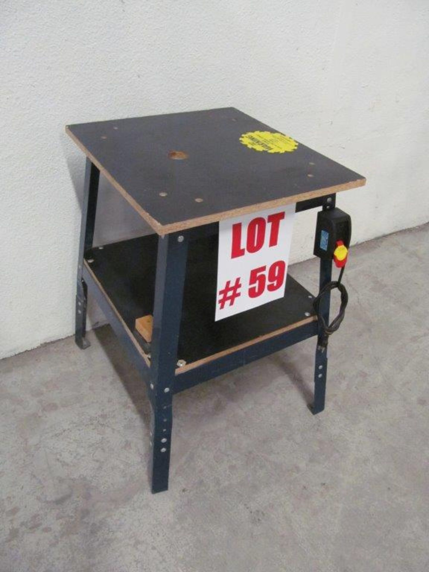 WORK TABLE C/W ELECTRIC SOCKET & SWITCH, 2 FT X 22'' X 34'' HIGH