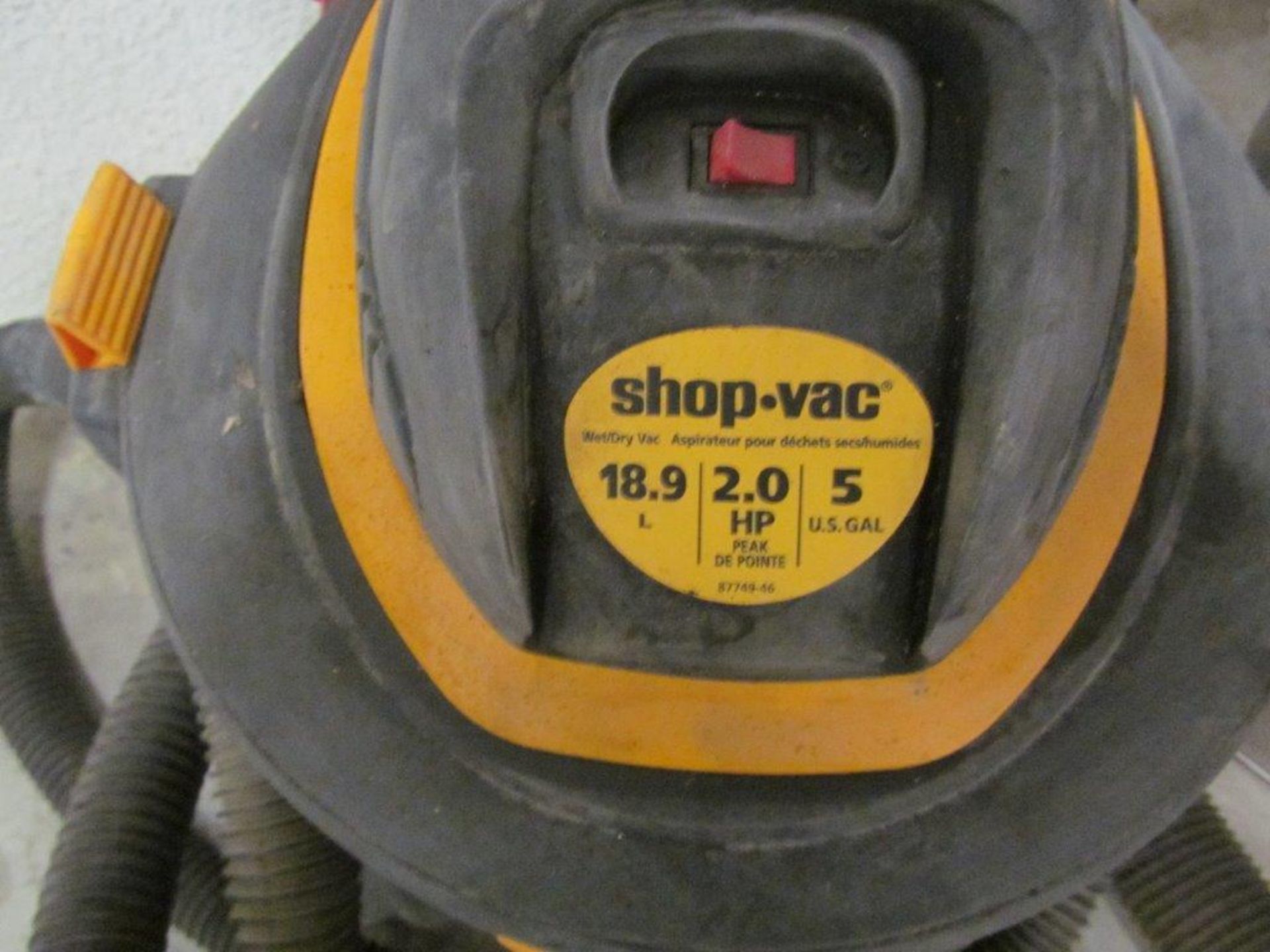 (1) LOT WAREHOUSE SHOP-VAC, (1) 2.0 HP, (1) 6.5 HP, 115V/1PH/60C - Image 2 of 3