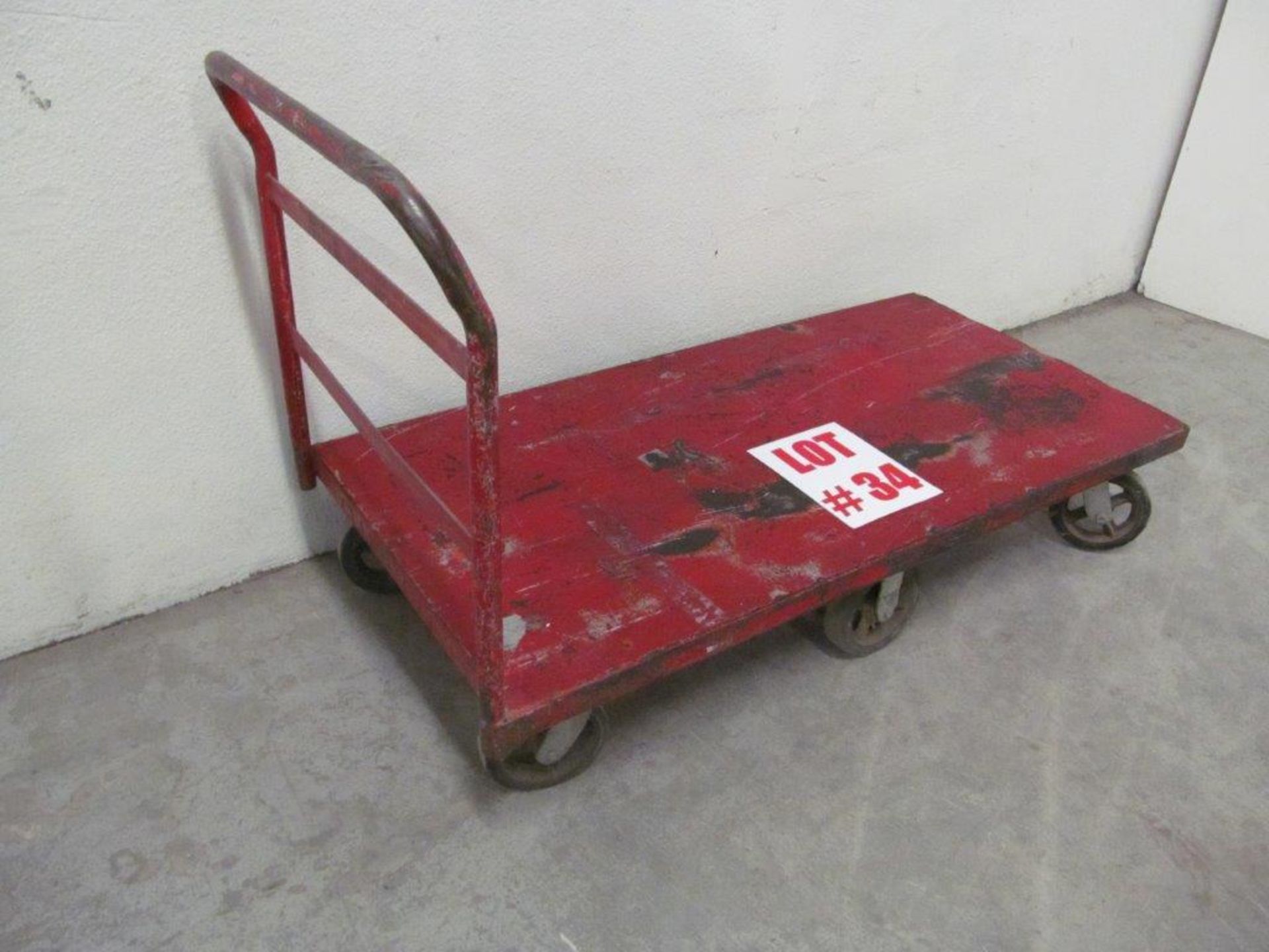 STEEL ROLL AROUND CART/BUGGY ON CASTERS, 5 FT LONG X 30'' WIDE X 12'' HIGH