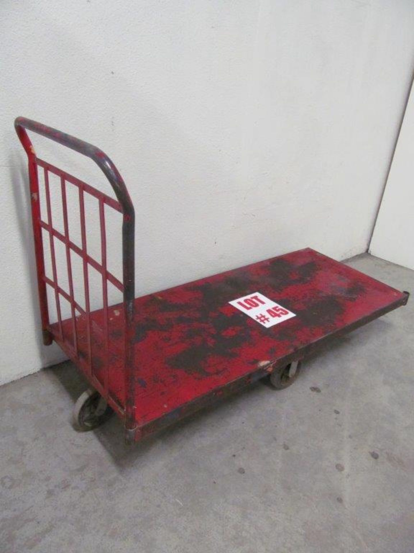 STEEL ROLL AROUND CART ON CASTERS, 72'' LONG X 30'' WIDE X 12'' HIGH