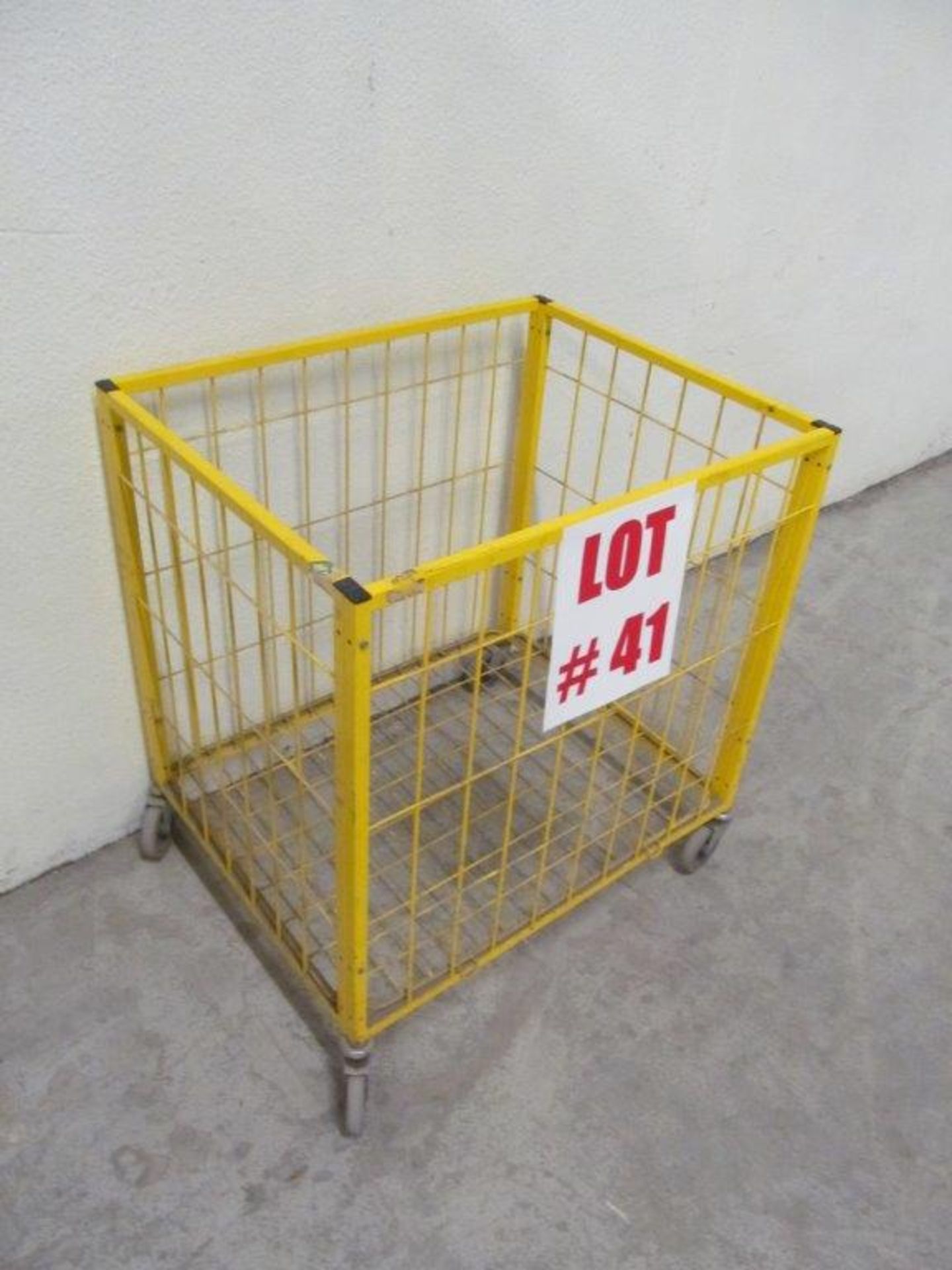 STEEL ROLL AROUND CART 0N CASTERS, 30 1/2'' LONG X 24 1/2'' WIDE X 32'' HIGH