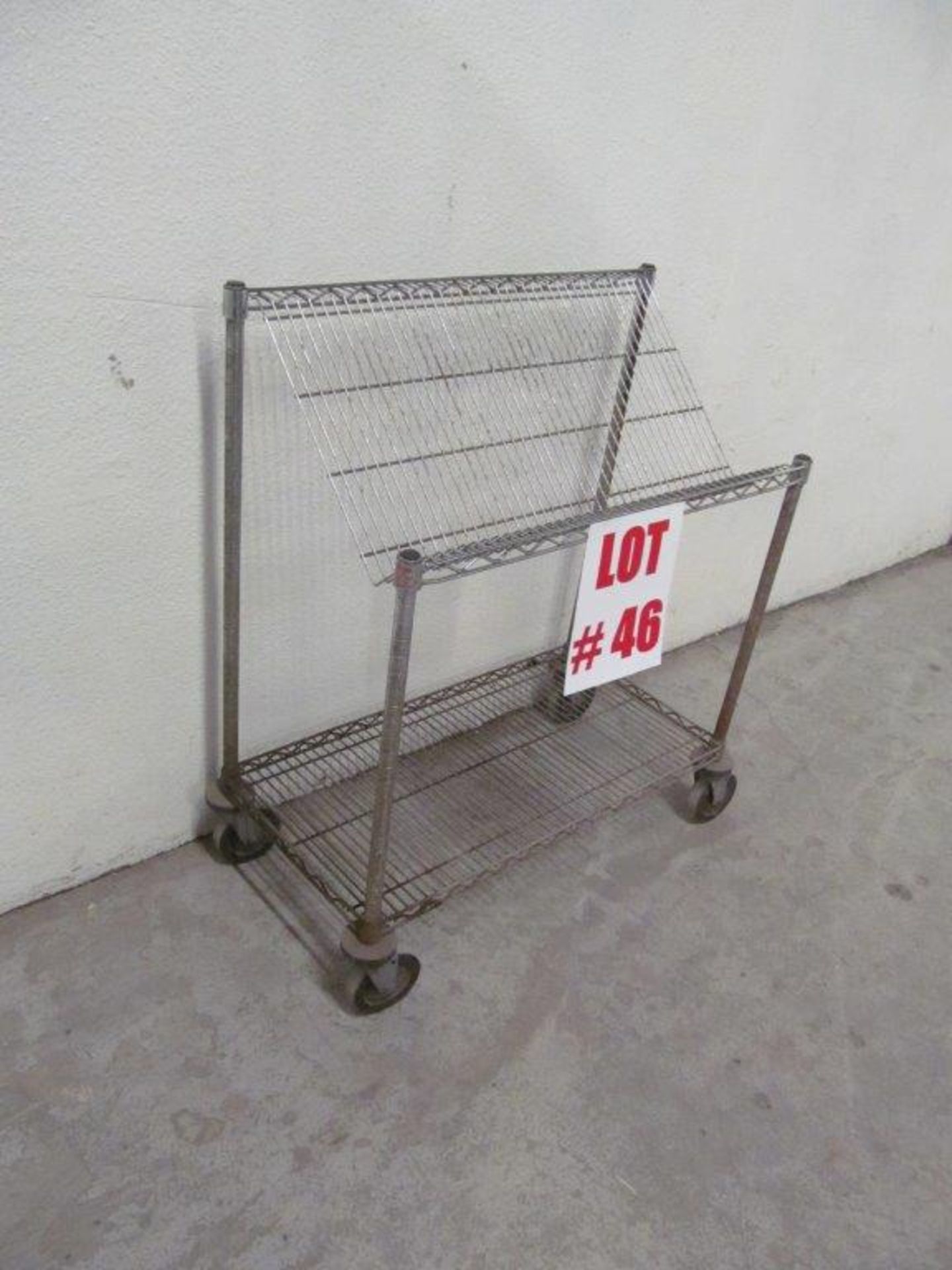 STEEL ROLL AROUND CART ON CASTERS, 3 FT LONG X 20'' WIDE X 41 1/2'' HIGH