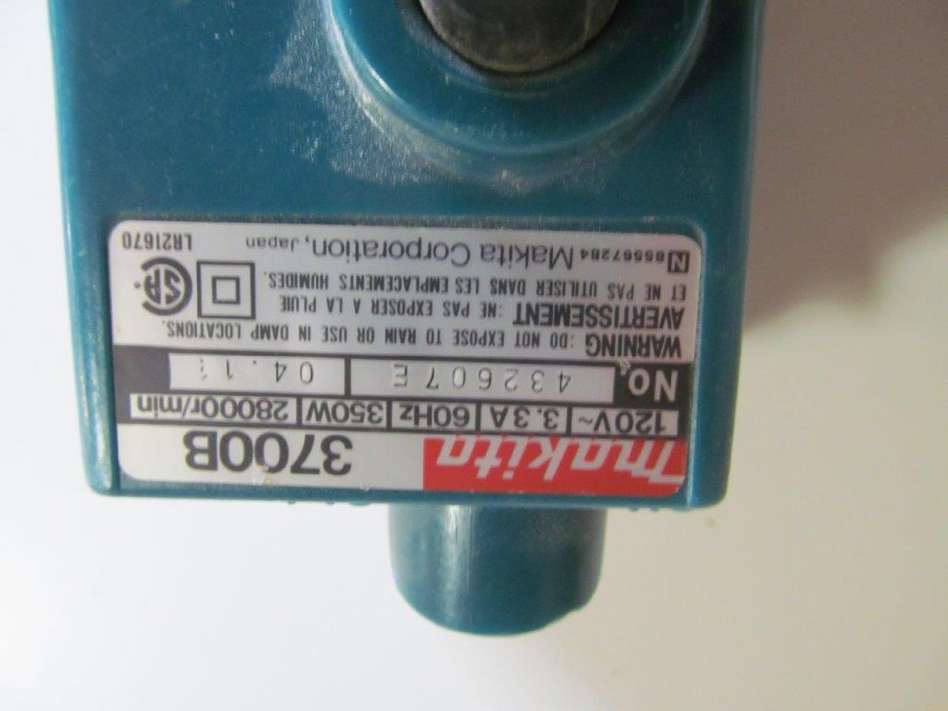 MAKITA ROUTER, MODEL 3700B, 120V/1PH/60C - Image 2 of 2