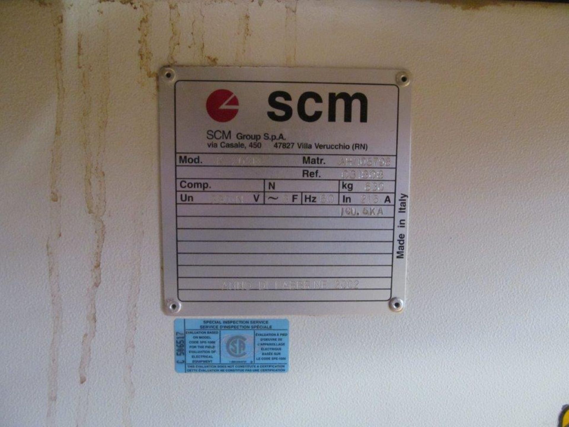 SCM EDGE BANDER, MODEL OLYMPIC K203B, S/N: AH/105798, C/W 550V/3PH/60C TRANSFORMER - Image 9 of 11