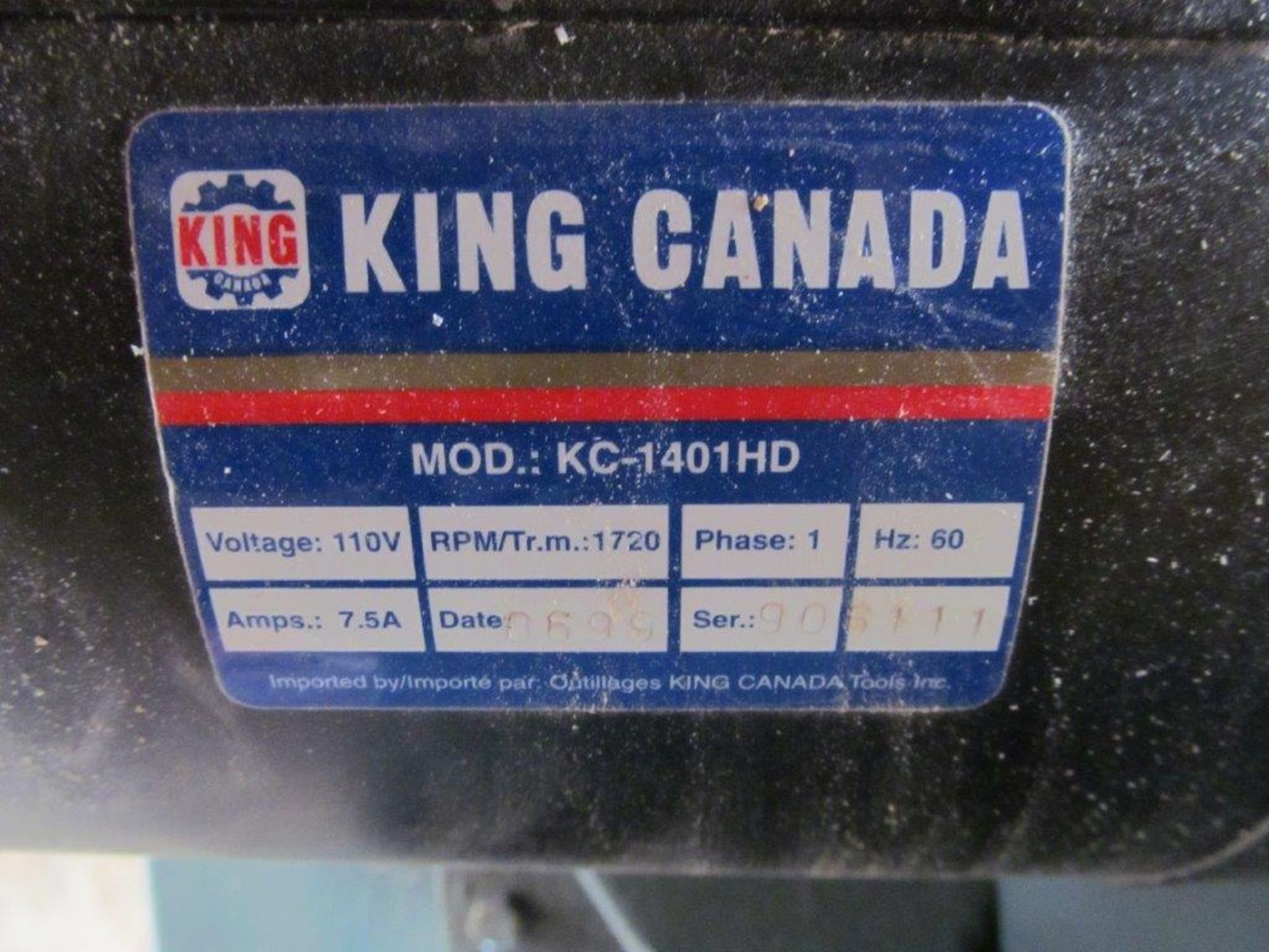 KING 14'' VERTICAL BAND SAW, 110V/1PH/60C - Image 4 of 4