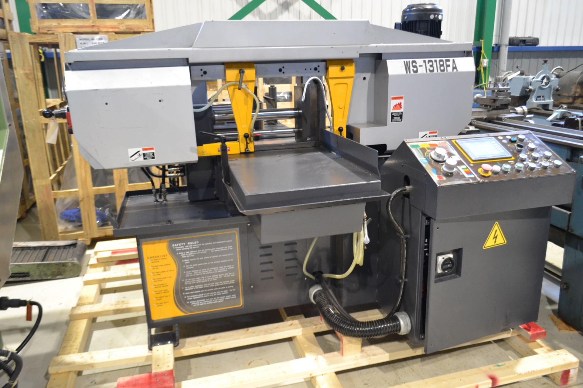 WAYTRAIN BAND SAW, HORIZONTAL, MODEL WS1318FA, S/N 09091669, 13 X 18 AUTOMATIC, 220/3/60 volts