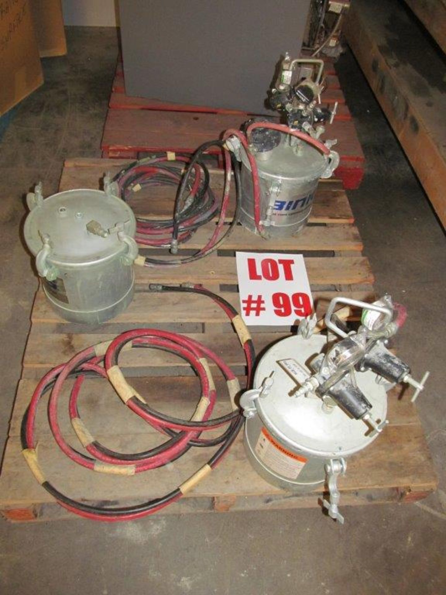 (1) LOT OF (3) PRESSURE PAINT TANK