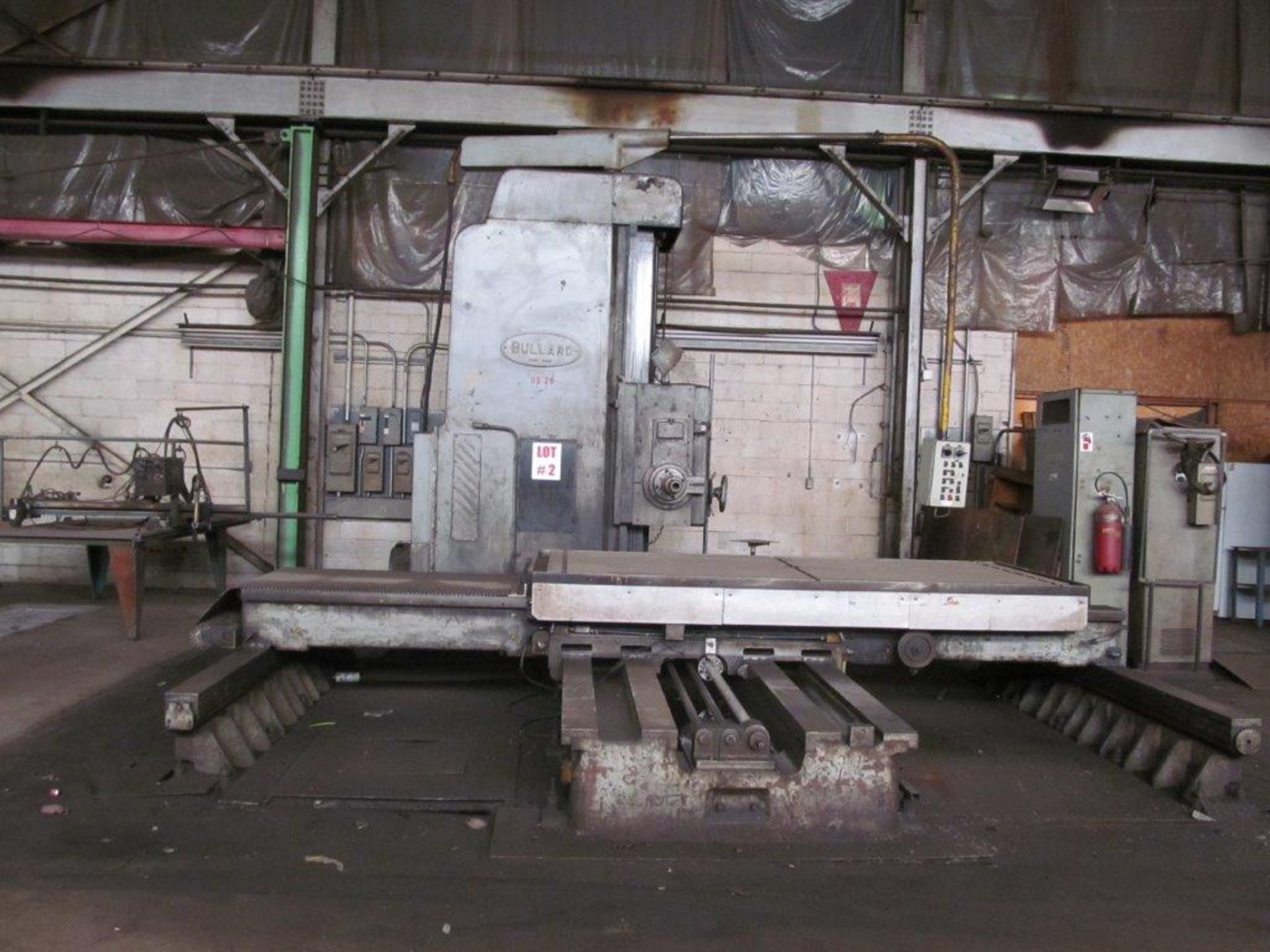 BULLARD 5’’ HORIZONTAL TABLE TYPE BORING MILL, MODEL 75, 54’’ X 128’’ T-SLOT TABLE, FAGOR 3-AXIS - Image 3 of 6