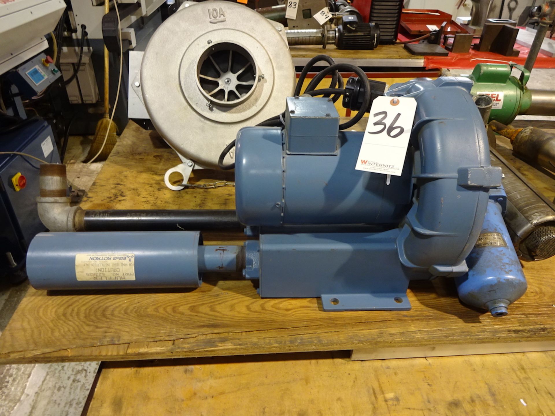 EG&G Rotron 2 HP Model DR505AS72M Exhaust Blower