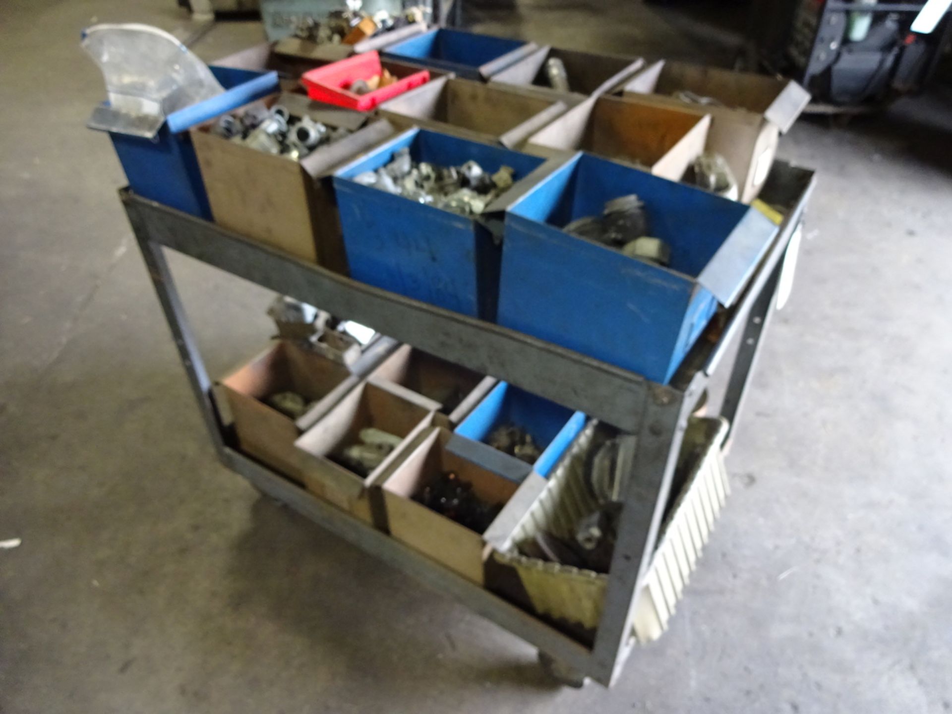 LOT: Steel Shop Cart with Assorted Electrical Parts - Image 2 of 2