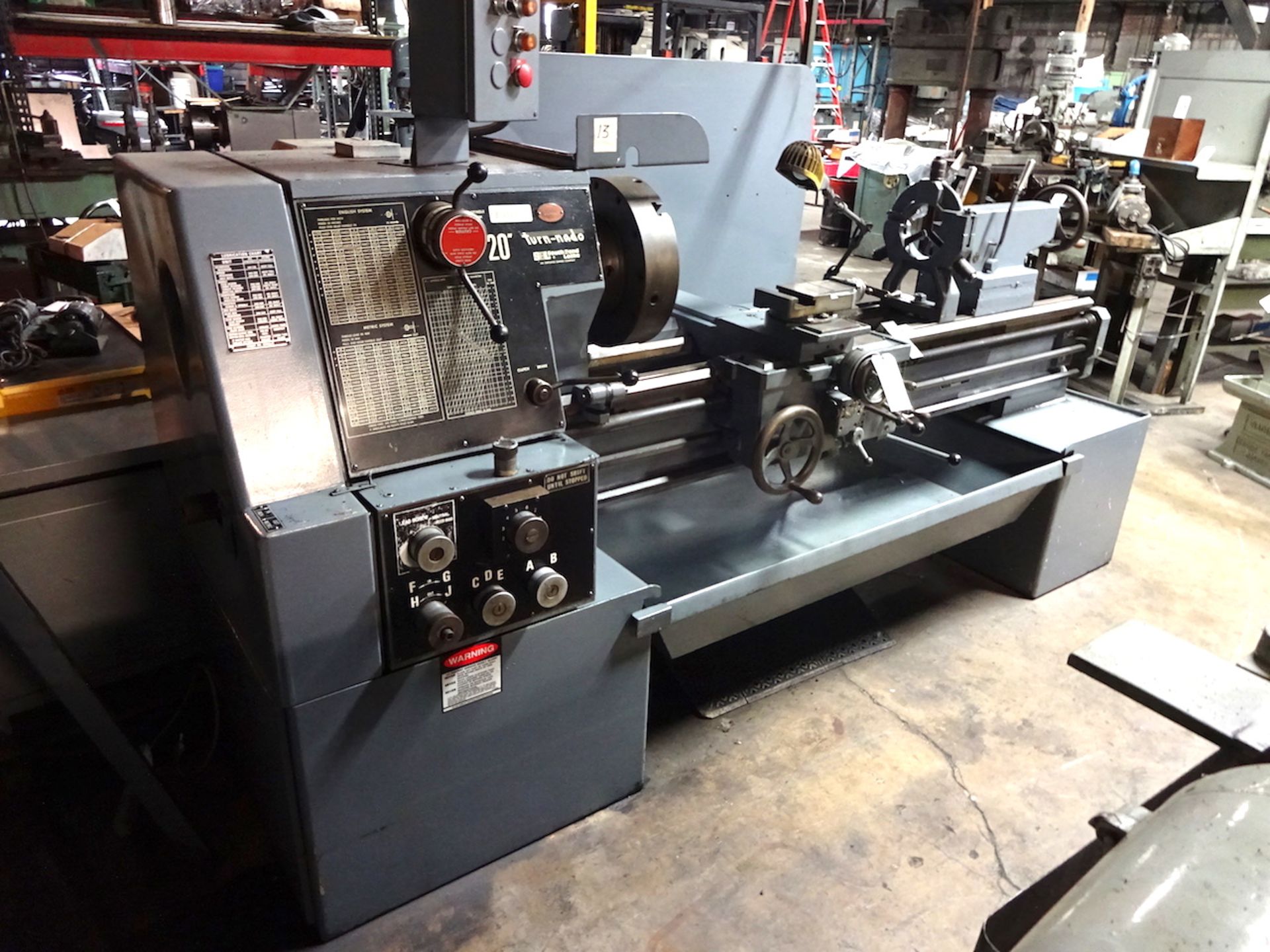 South Bend 20 in. x 60 in. Turn-Nado Engine Lathe, S/N GL2785, 15 in. 3-Jaw Chuck, Steady Rest - Image 2 of 11