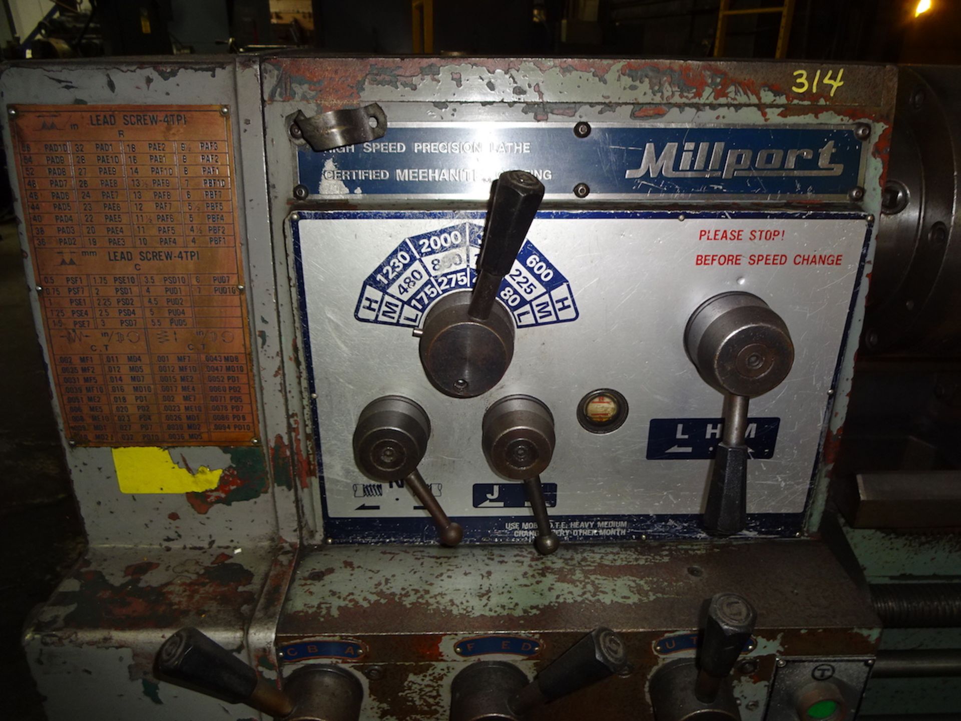 Millport 16 in. x 40 in. Model 6J-16406 Engine Lathe, S/N 871009, 10 in. 3-Jaw Chuck, (3) Steady - Image 2 of 9