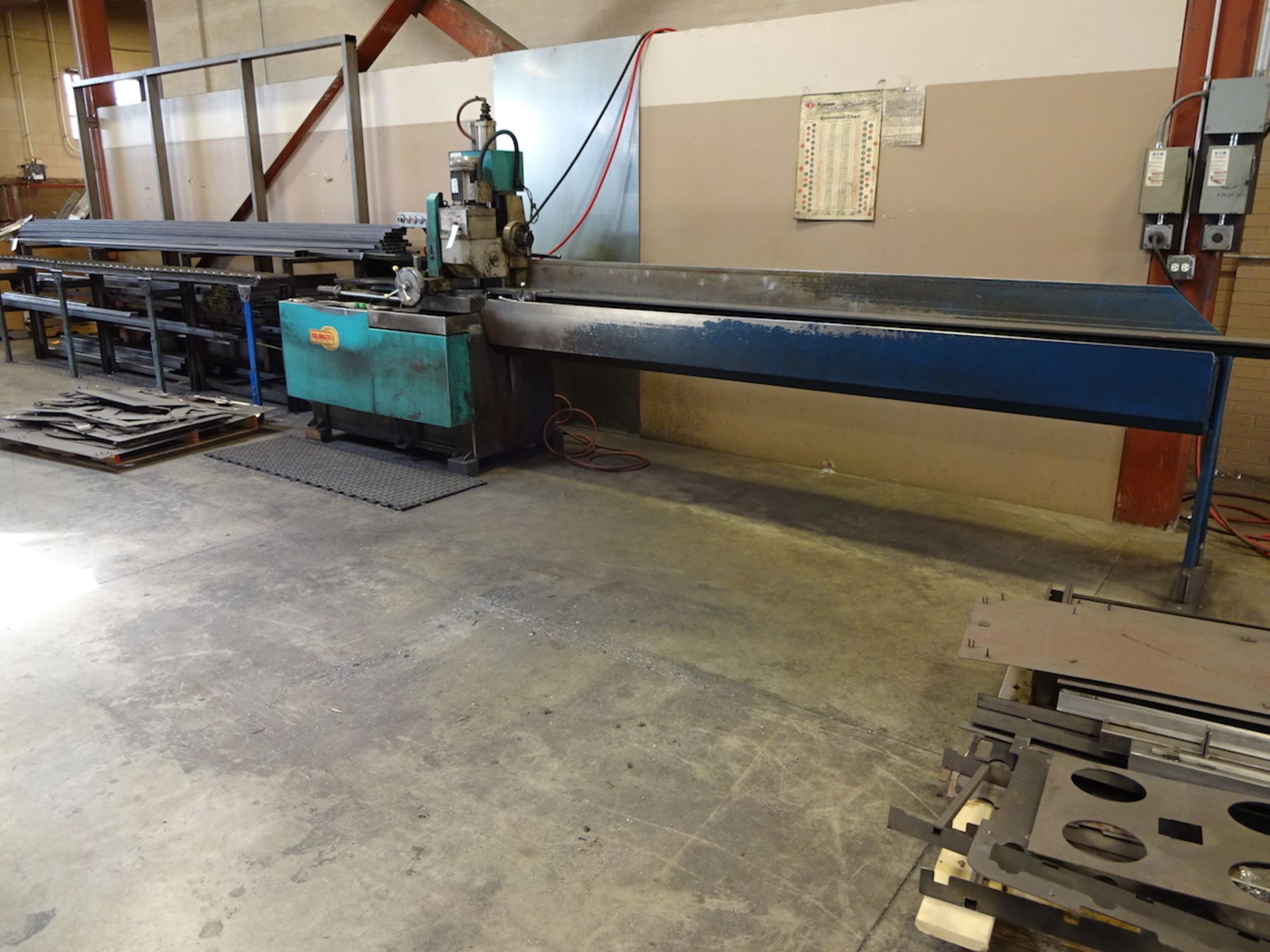 1997 Kalamazoo Model C350A Automatic Cold Saw, S/N 97003, 12 in. Roller Infeed Conveyor, 12 in.