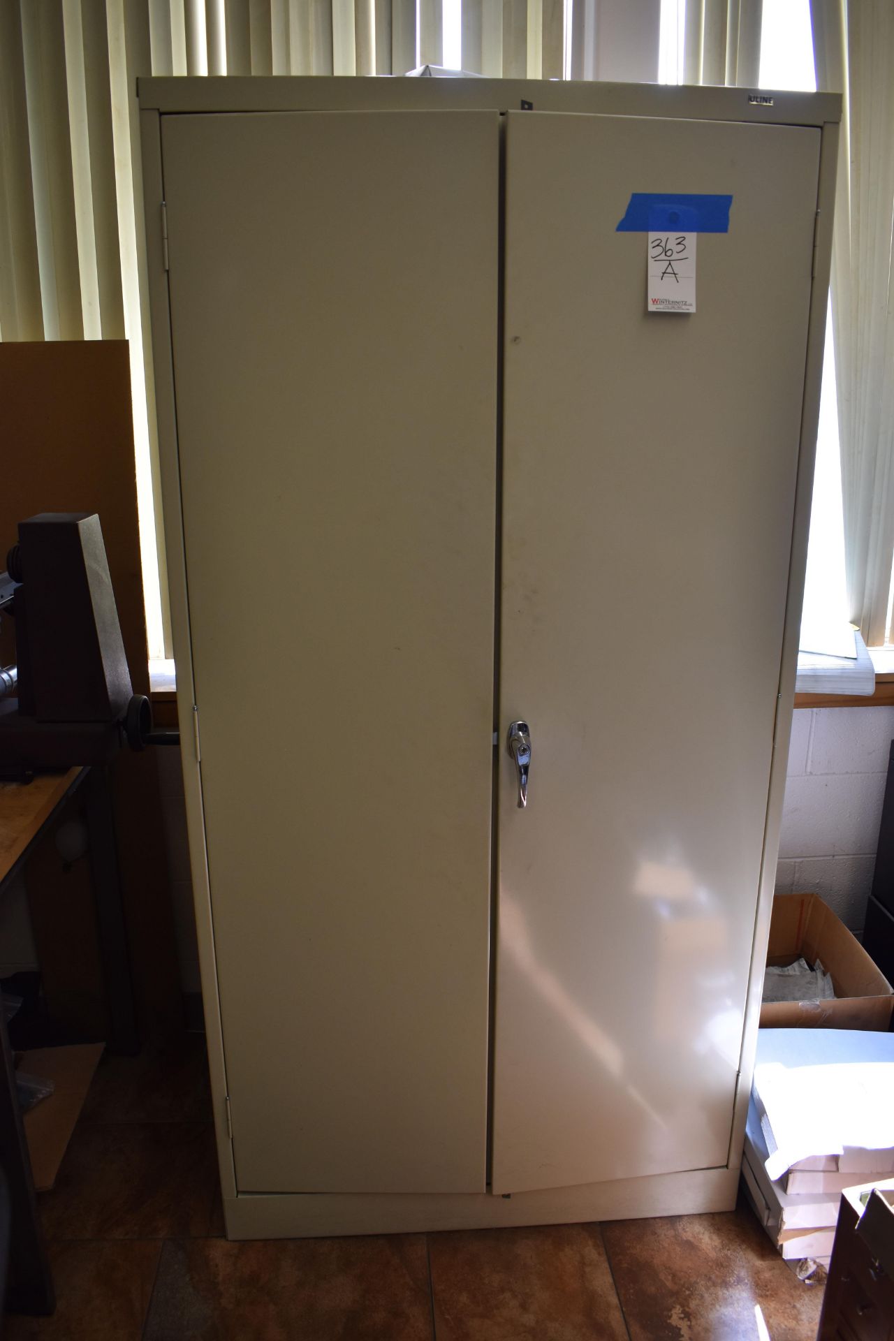 LOT: Uline 2-Door Steel Storage Cabinet, 2-Drawer Lateral File Cabinet (no contents)