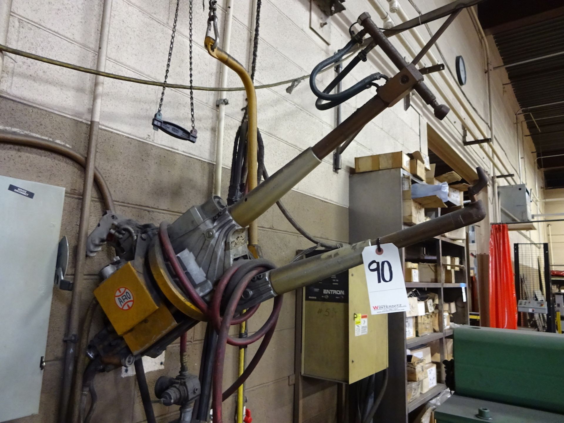 Aro 20 KVA Model YK34340A Suspended Spot Welder, S/N 97191110090 (1997), Entron Model EM1000