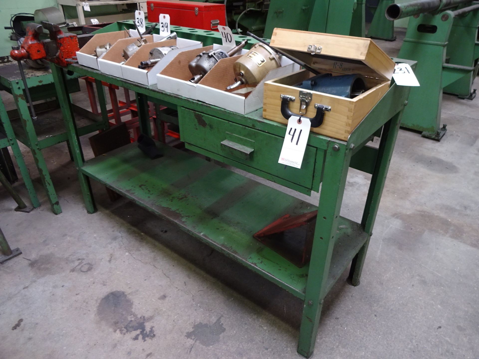 60 X 20 STEEL WORKBENCH WITH VISE AND TOOL RACK