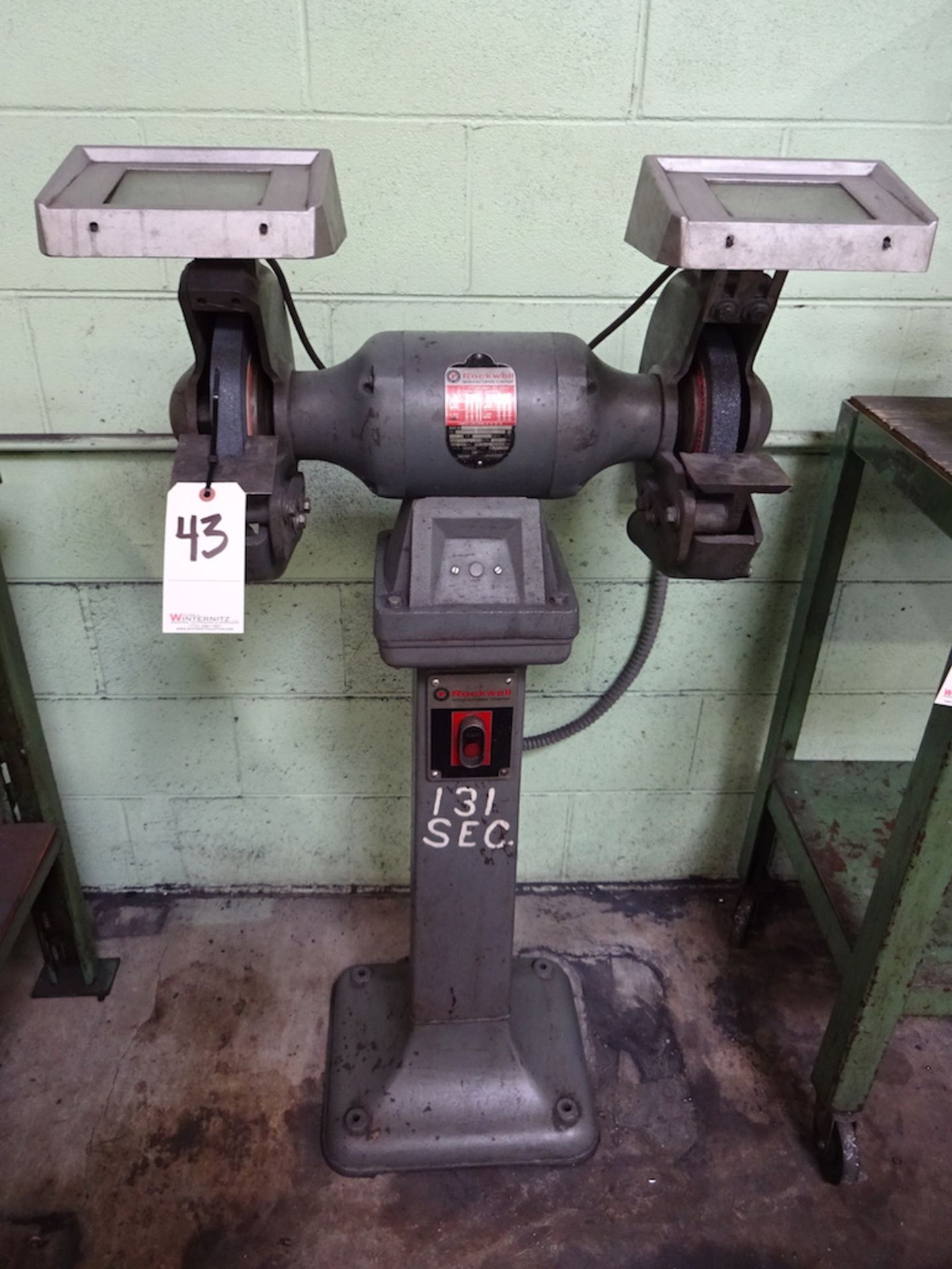 ROCKWELL MODEL 23-137 1.5HP DOUBLE END PEDESTAL GRINDER