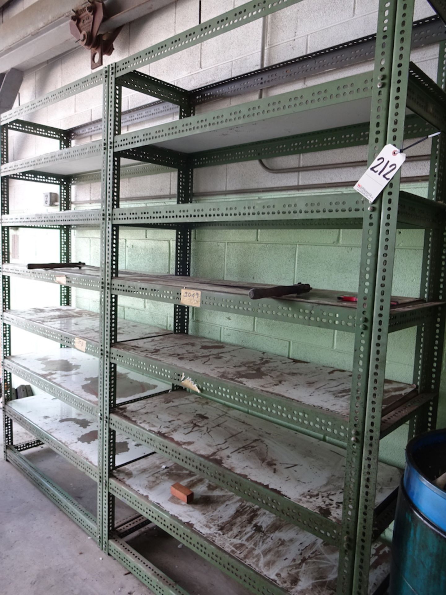 LOT: (2) SECTIONS ADJUSTABLE STEEL SHELVING