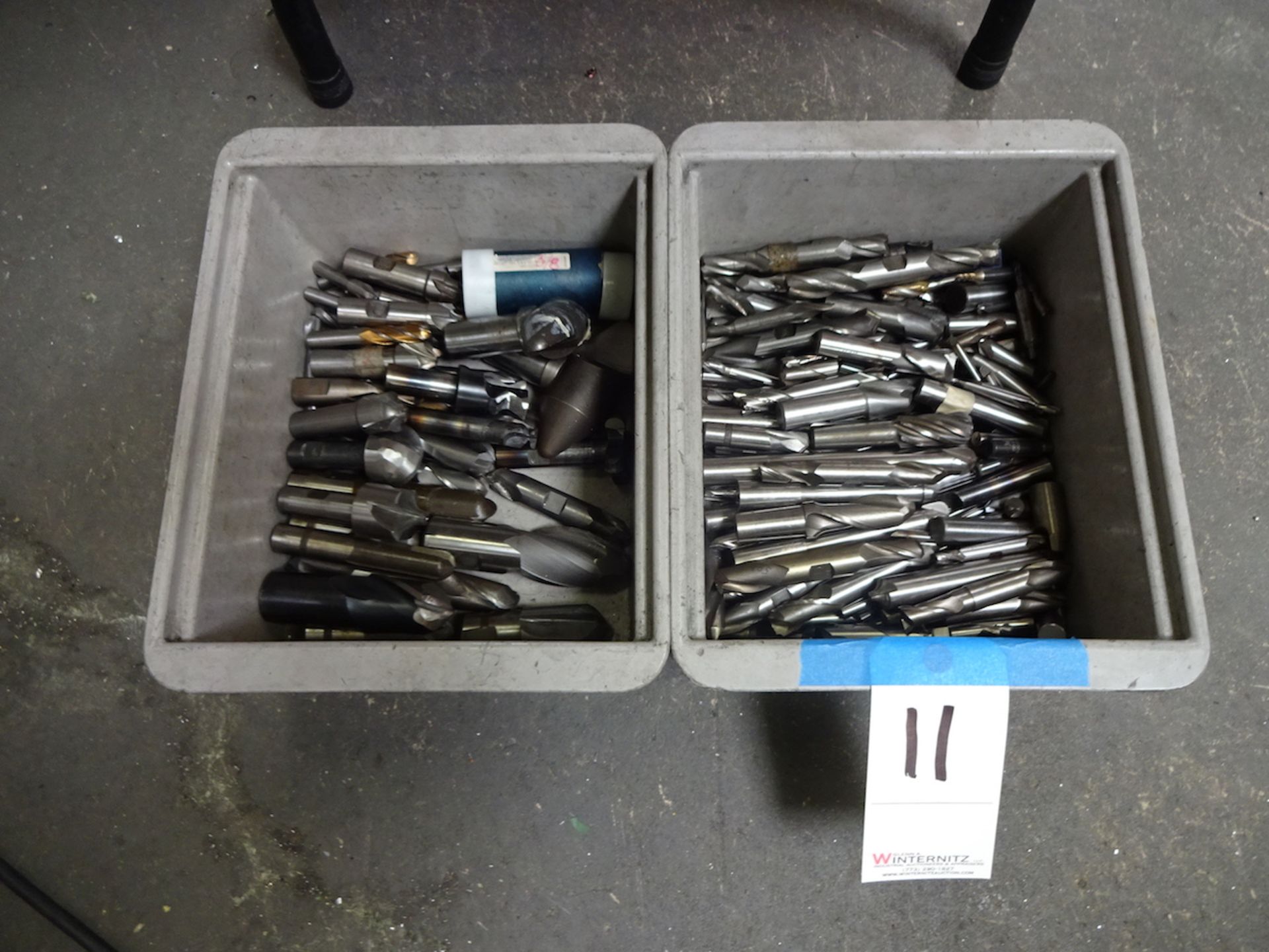 LOT: ASSORTED END MILLS IN (2) BINS