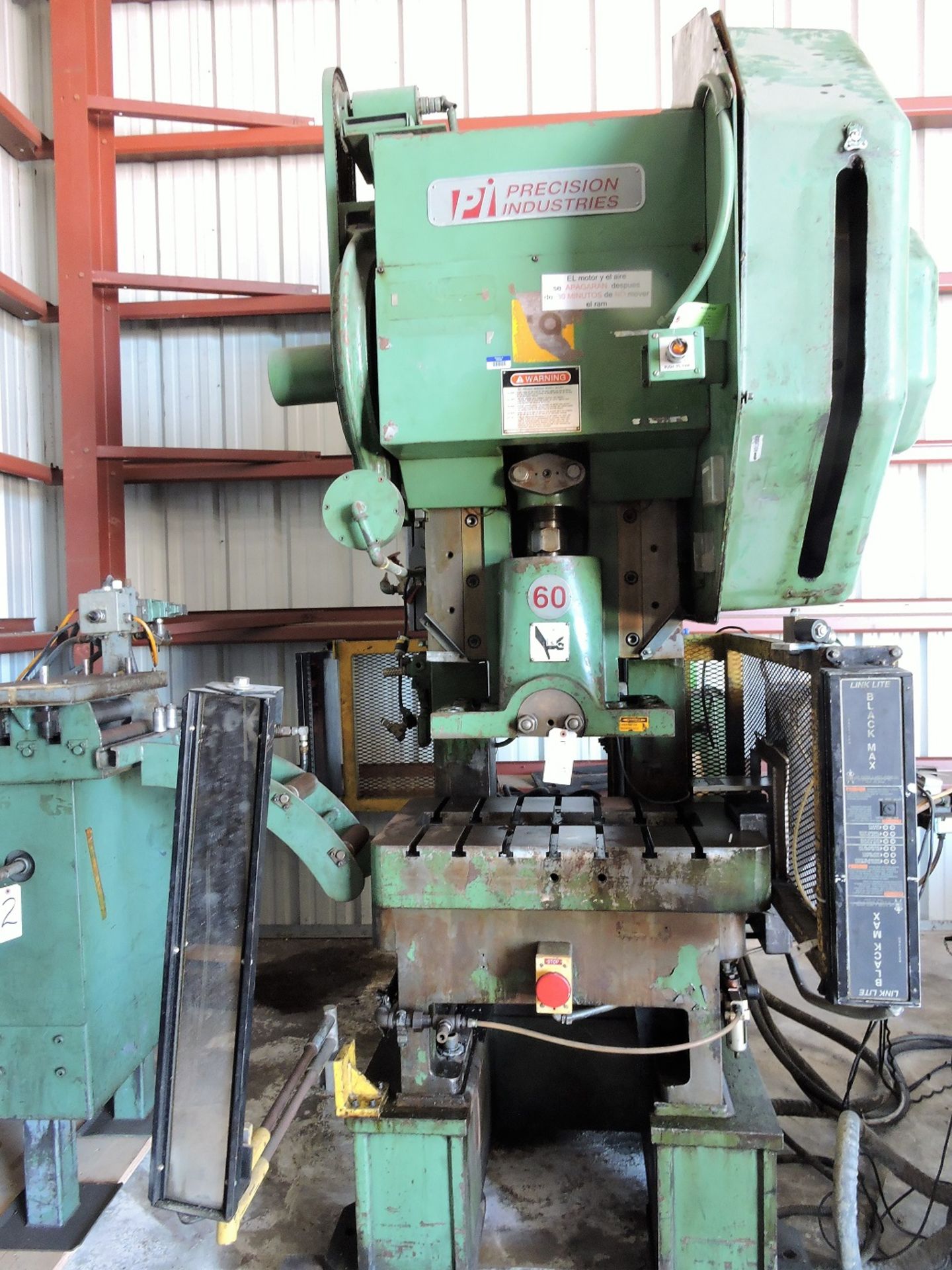 60 Ton Precision Industries Model 60 NGPHS Gap Frame Punch Press (1999), Press Line