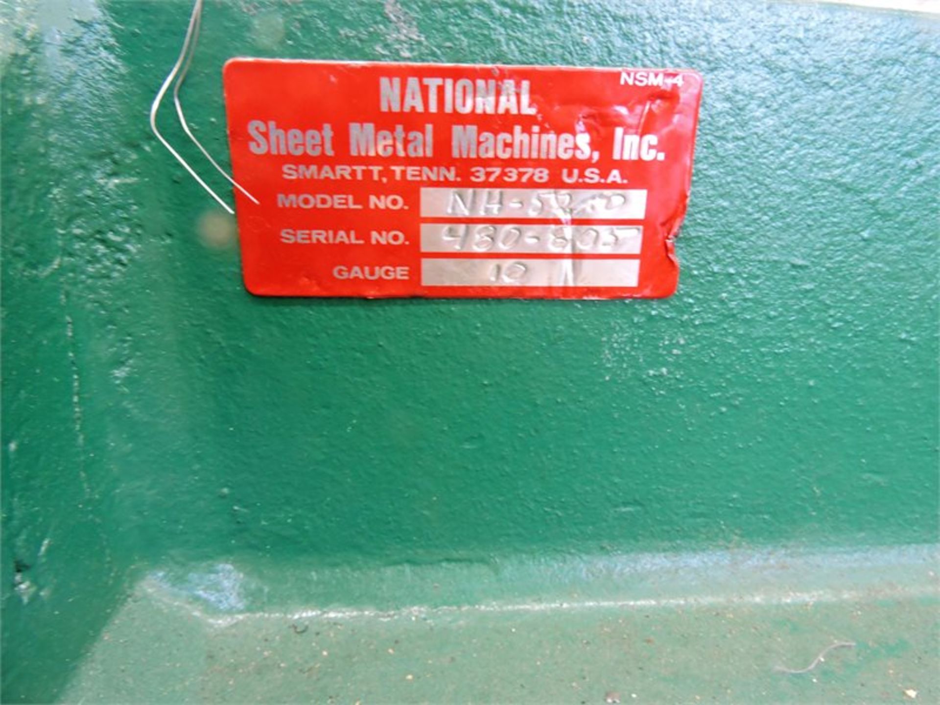 National Model NH5210 10 Gauge x 52" Hydraulic Power Shear S/n 480605 (Deerfield Beach , FL) - Image 3 of 3