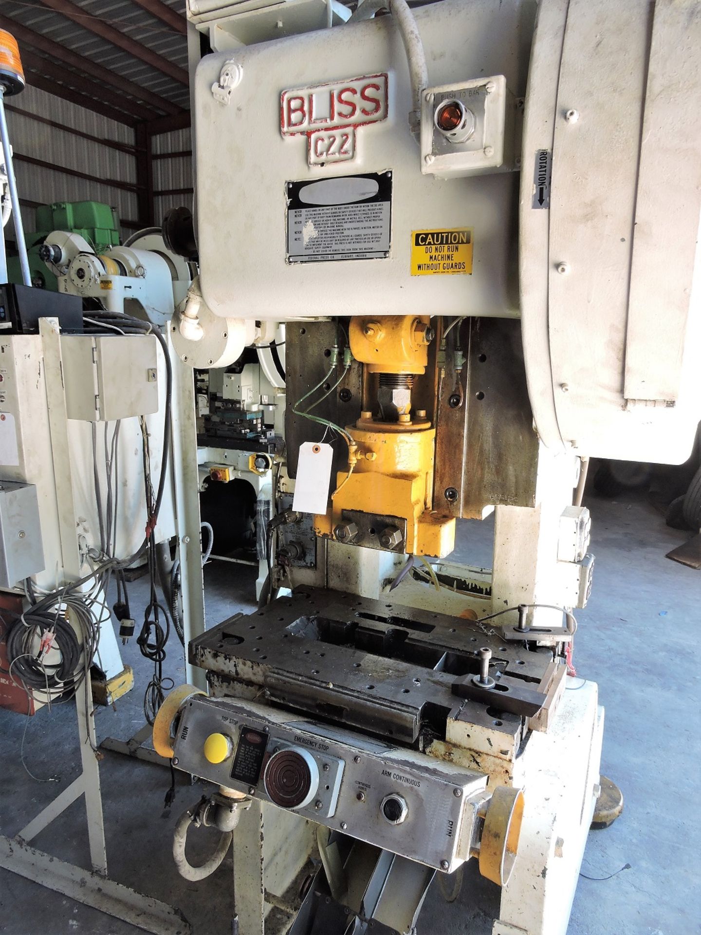 22 Ton Bliss Federal Model C-22 OBI Punch Press (1989) Equipped With