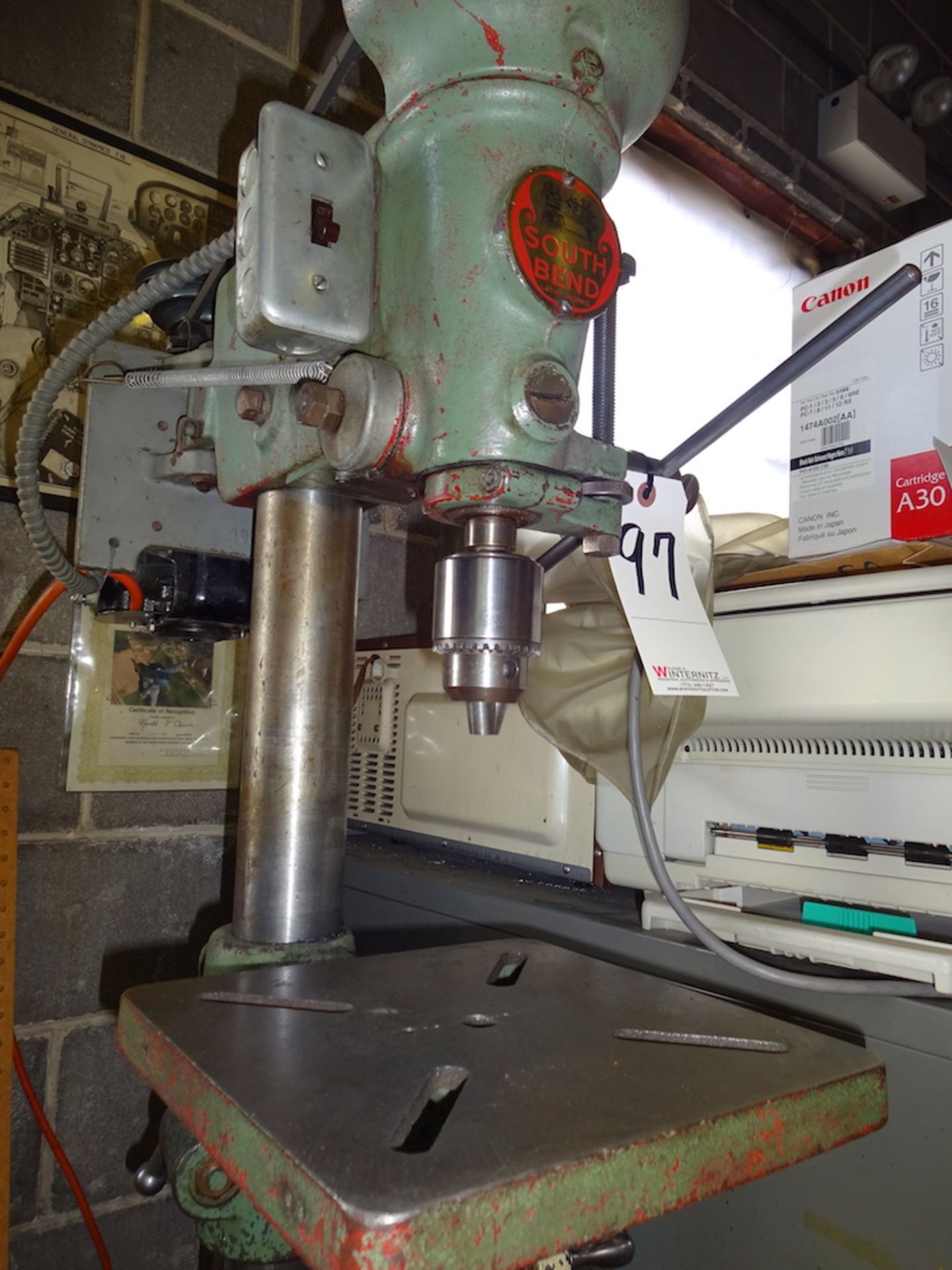 SOUTH BEND DRILL PRESS: 1/2HP, 10 X 10 TABLE - Image 2 of 2