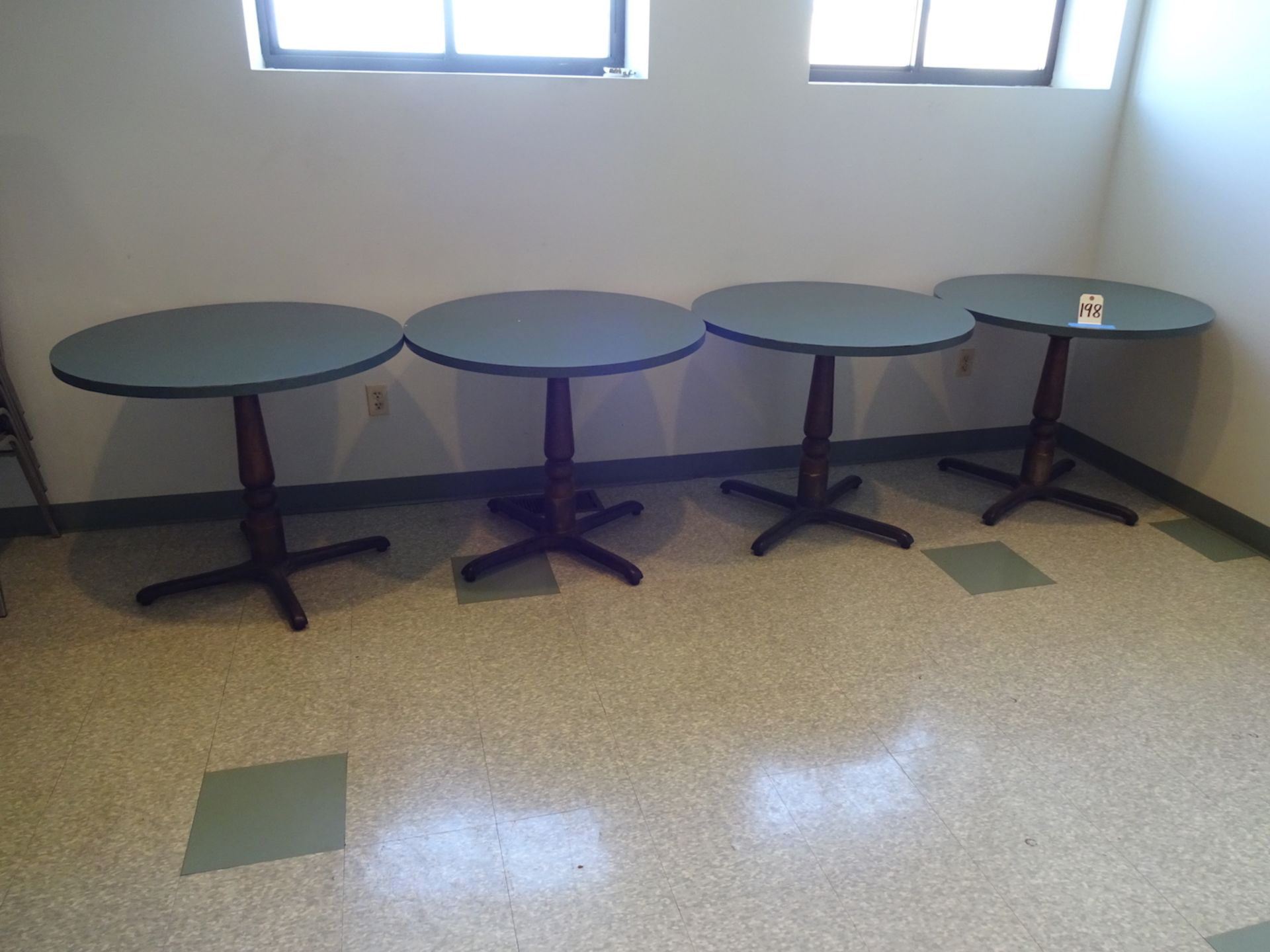 LOT: (4) 36 in. (approx.) Round Pedestal Tables