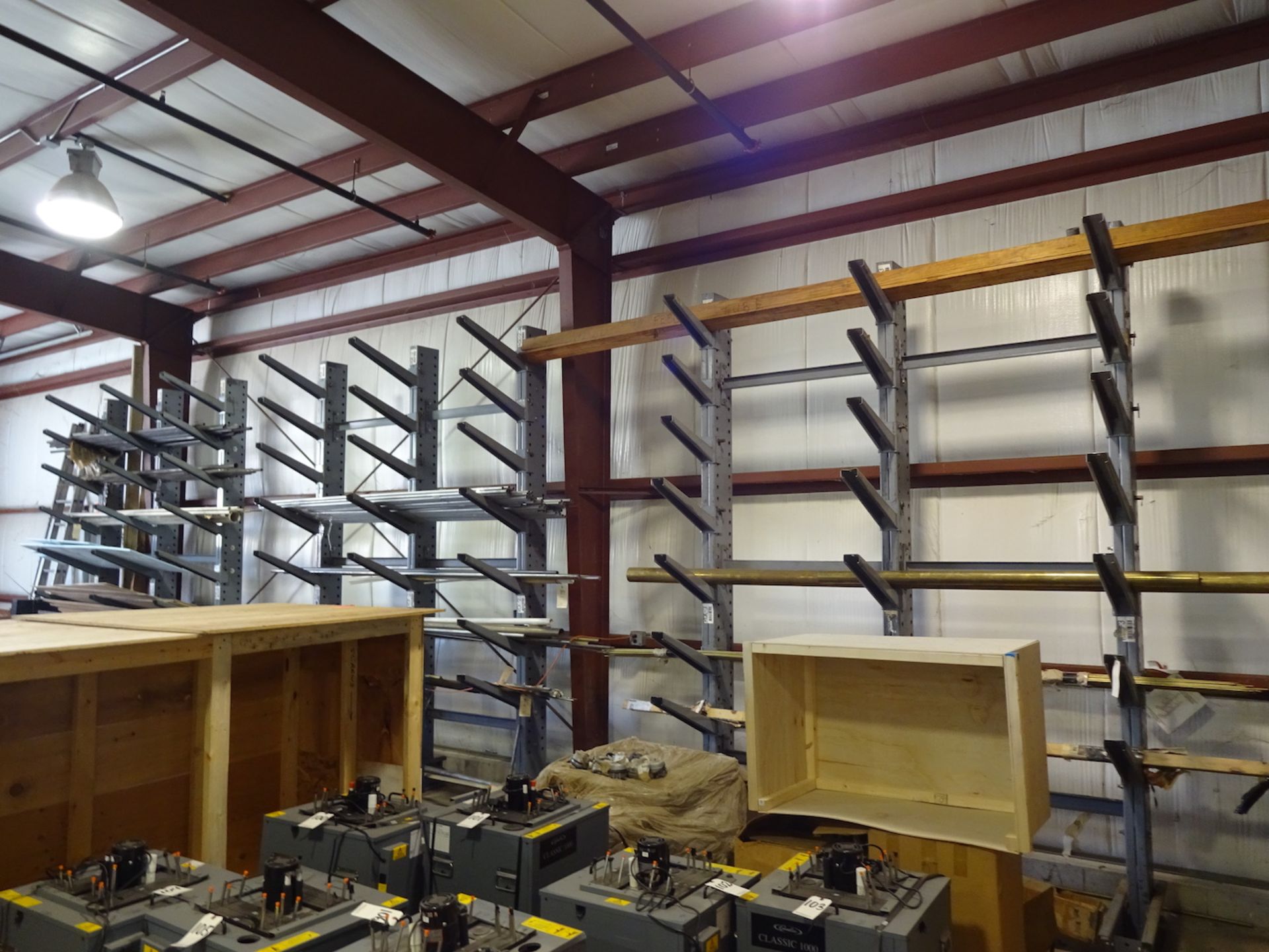 LOT: (4) Sections Single-Side Cantilever Rack, 104.5 in. Wide x 23 in. Arms x 12 ft. High - Image 2 of 3