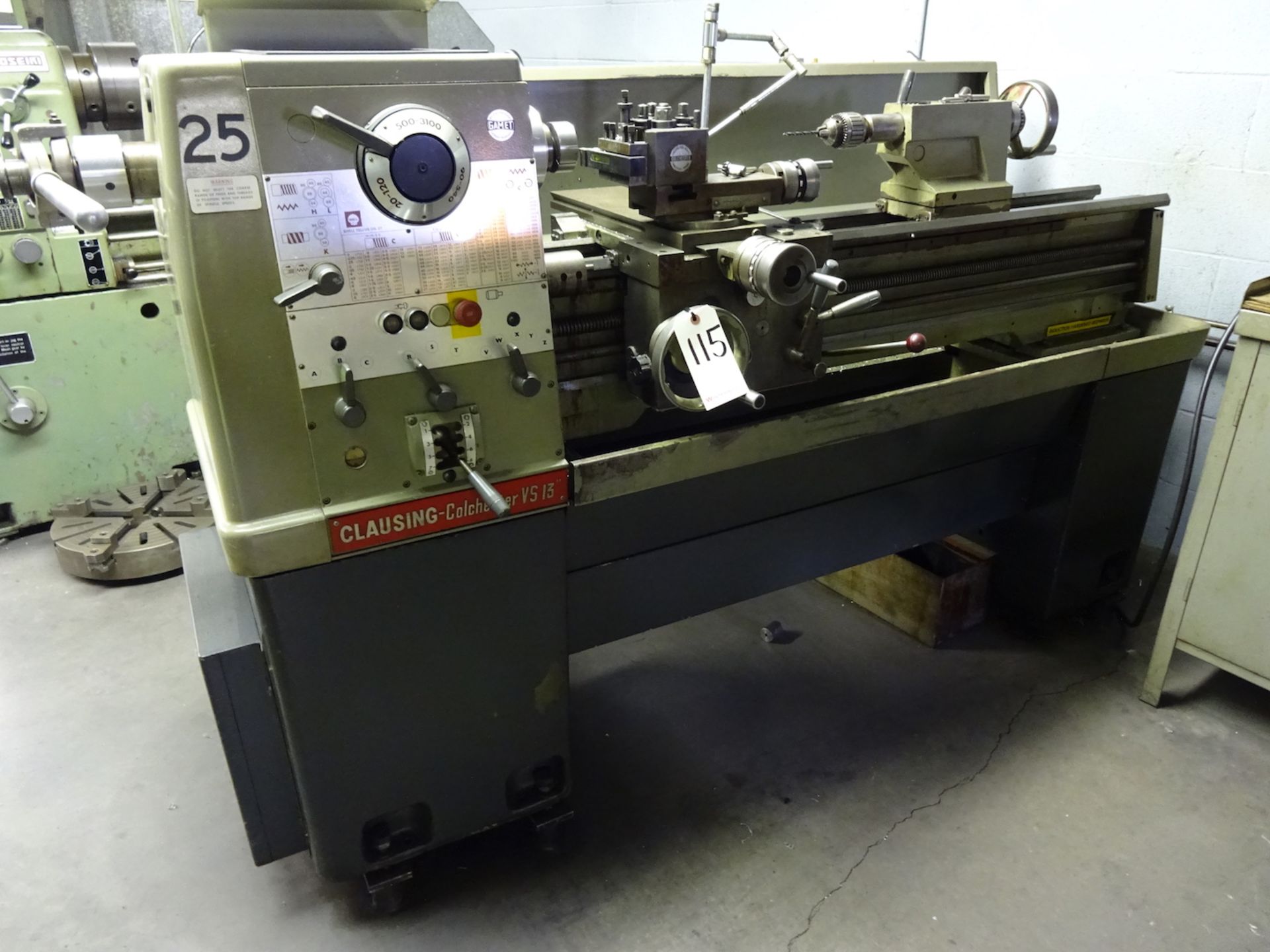 Clausing Colchester 13 in. x 40 in. (approx.) Model VS-13IN Engine Lathe, S/N 21/0002/00193DD,