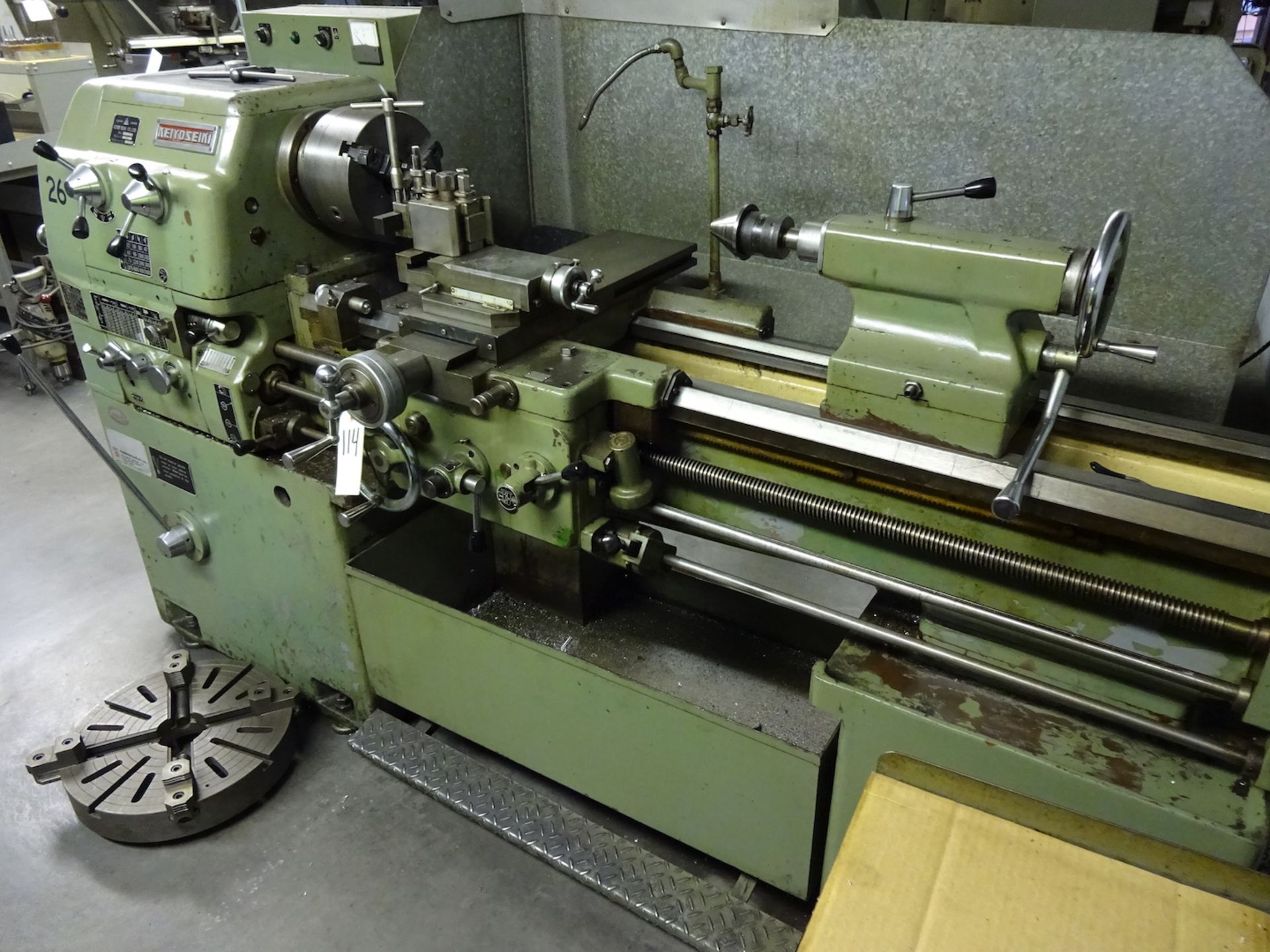 Keiyo Seiki 18 x 50 in. (approx.) Model KM-1800C Gap Bed Engine Lathe, S/N 6731 (1975), 9 in. 3- - Image 2 of 7