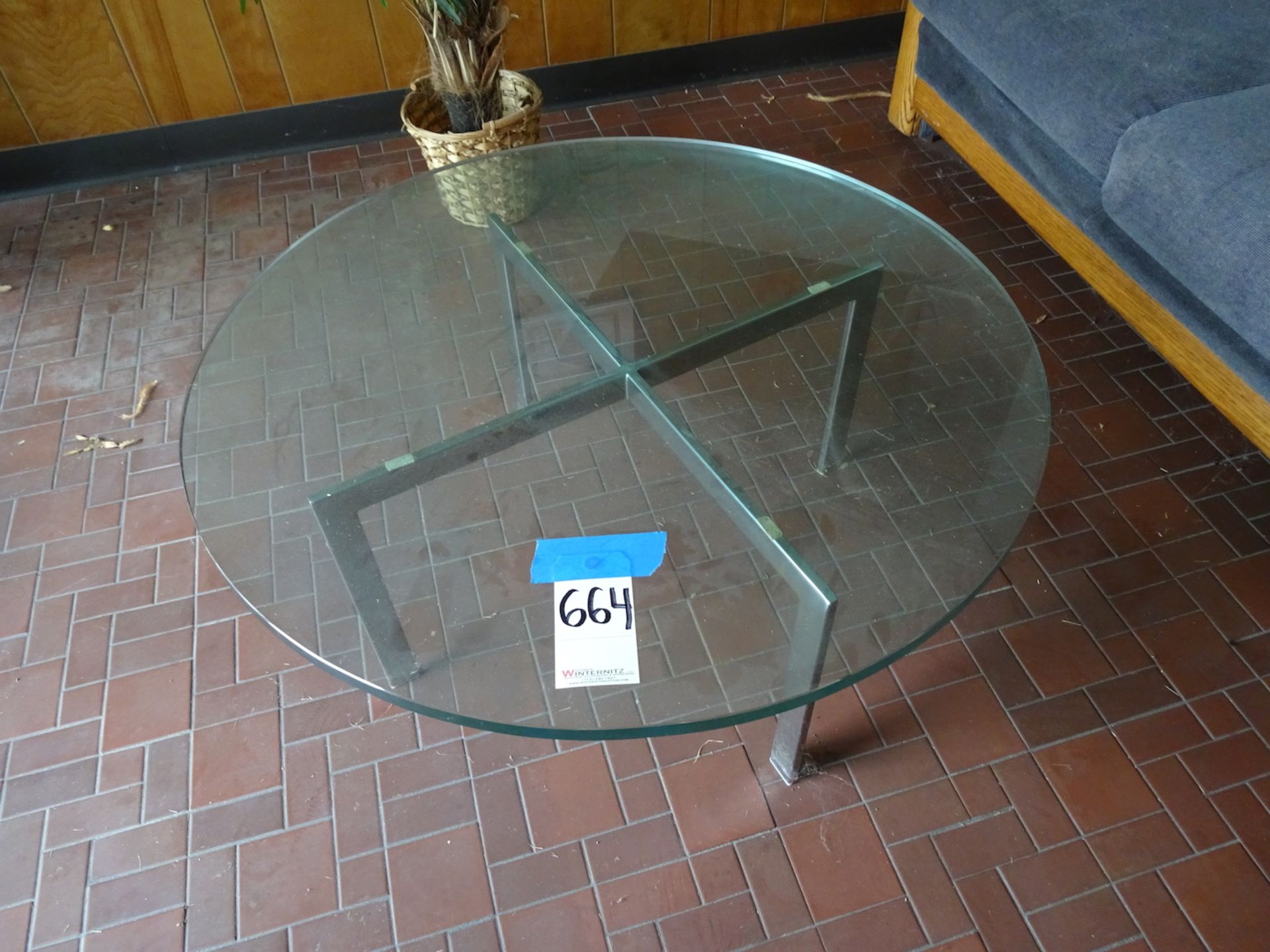 LOT: Couch, Glass Coffee Table