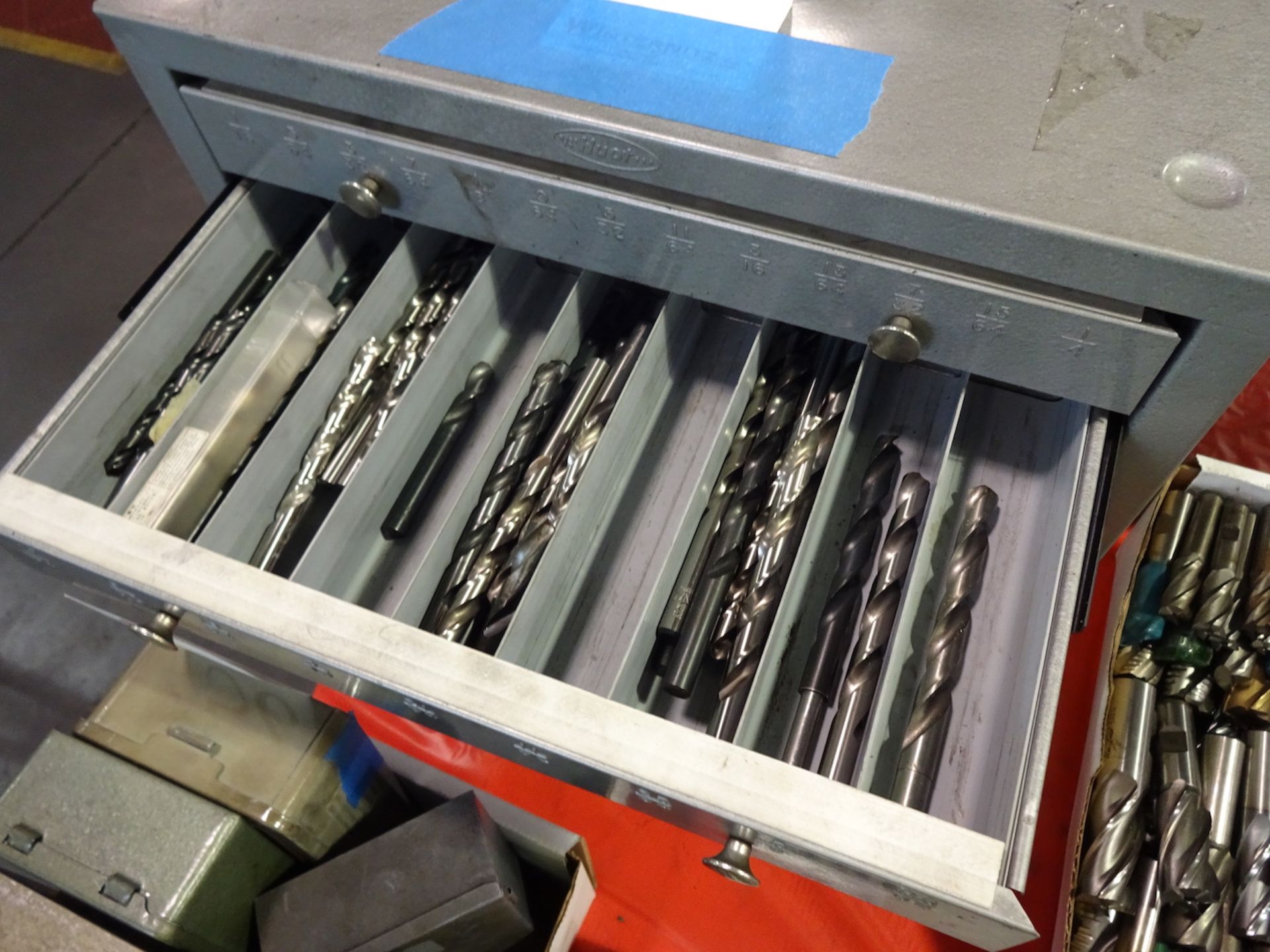 LOT: (2) Huot Drill Cabinets, with Assorted Drills - Image 2 of 3