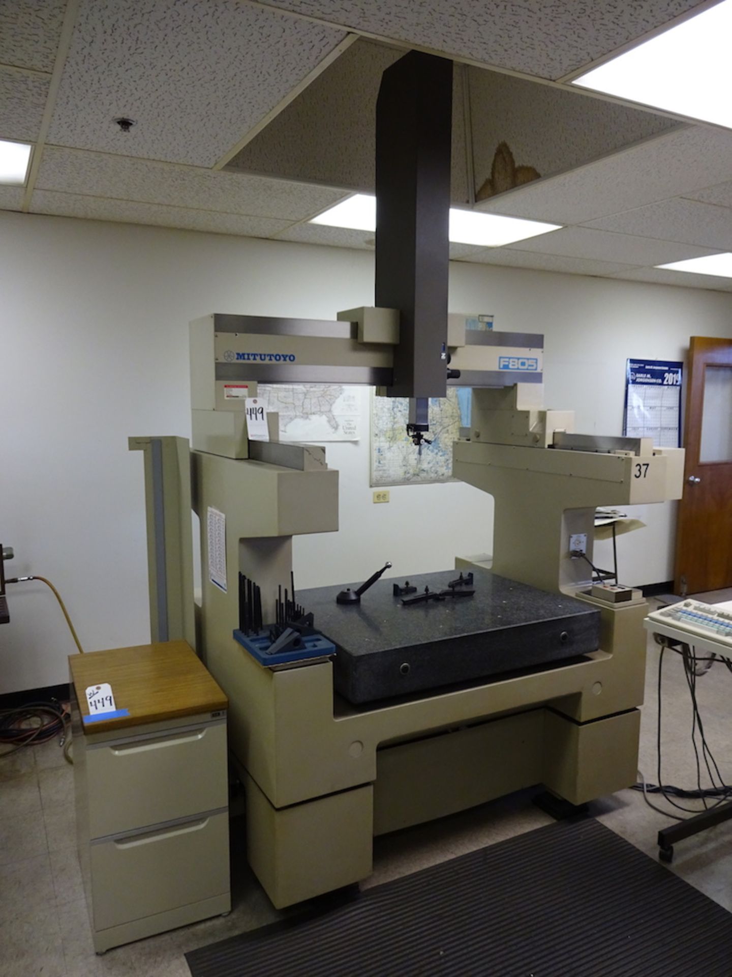 Mitutoyo Model F805 Coordinate Measuring Machine, S/N 8510217, IBM Personal Computer with Compaq