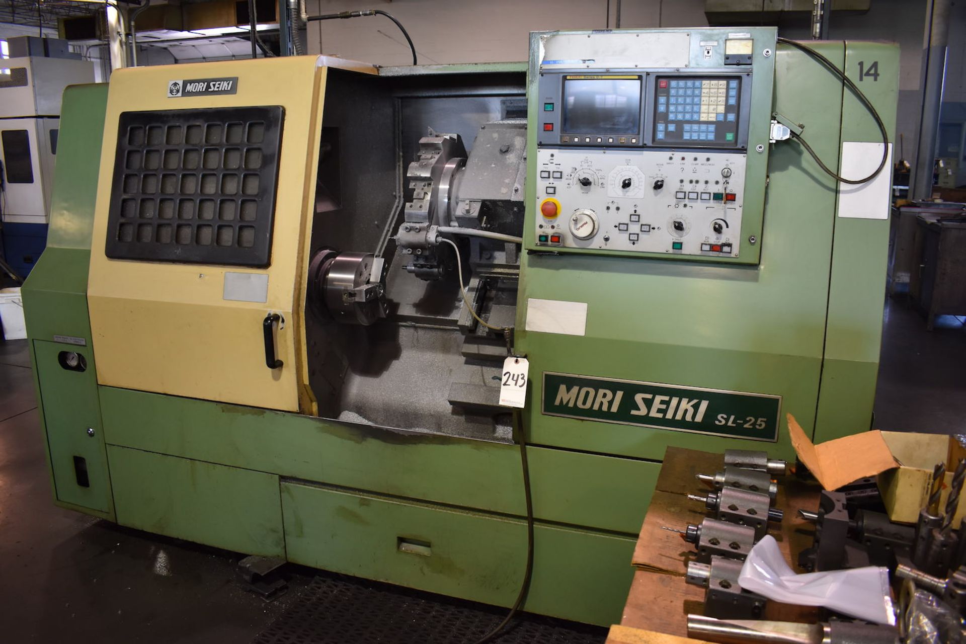 Mori Seiki Model SL-25B5 CNC Turning Center, S/N 3270 (1989), Fanuc Series O-T CNC Control, 10 in. - Image 3 of 7