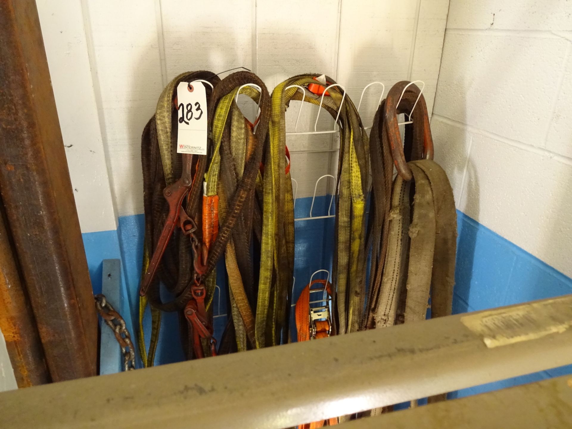 LOT: Rigging Straps, Load Binders, Slings, Chains, etc.