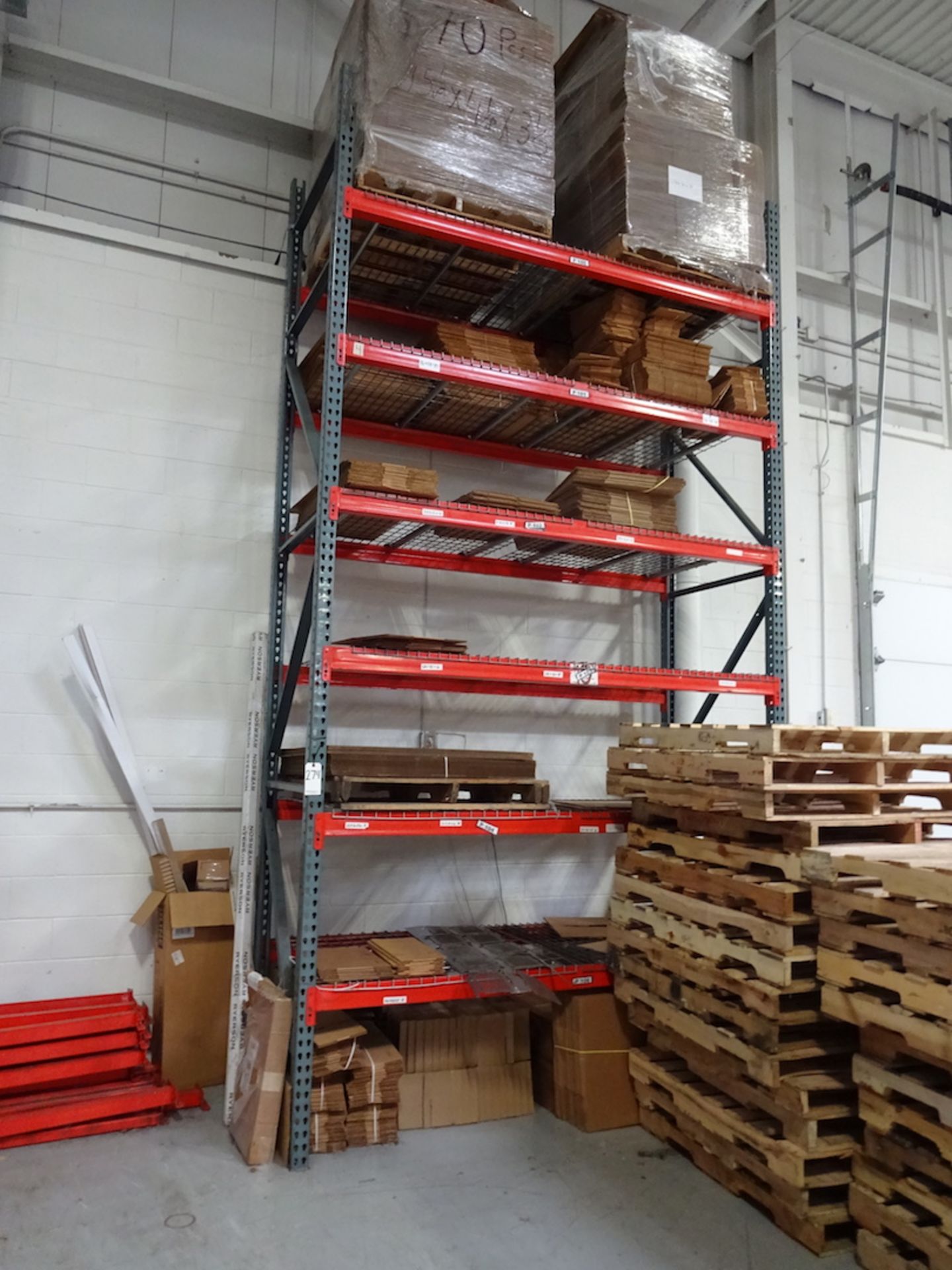 LOT: (5) Sections 8 ft. Wide x 42 in. Deep x 16 ft. High (approx.) Heavy Duty Adjustable Pallet