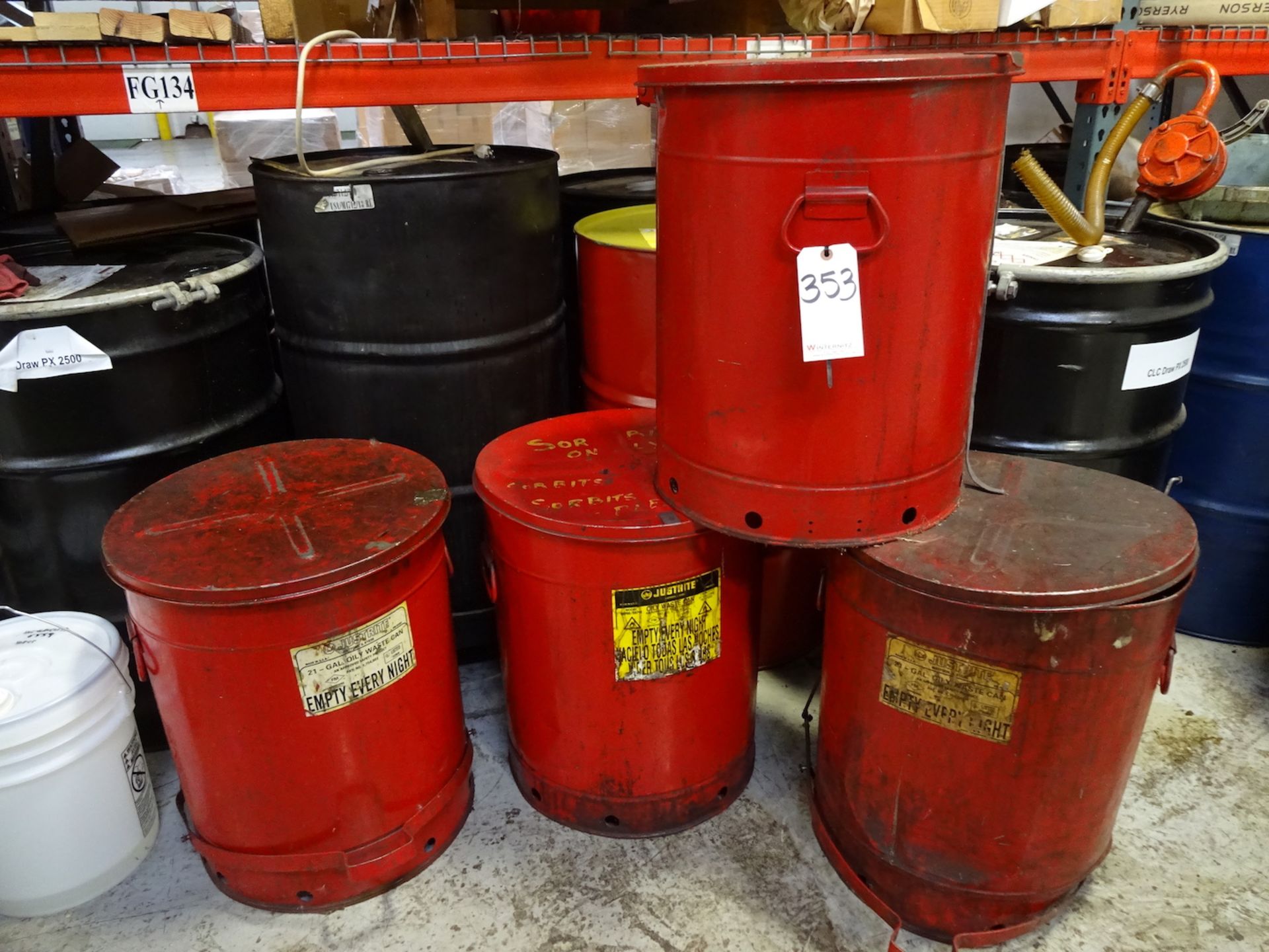 LOT: (4) Justrite Oil Waste Cans