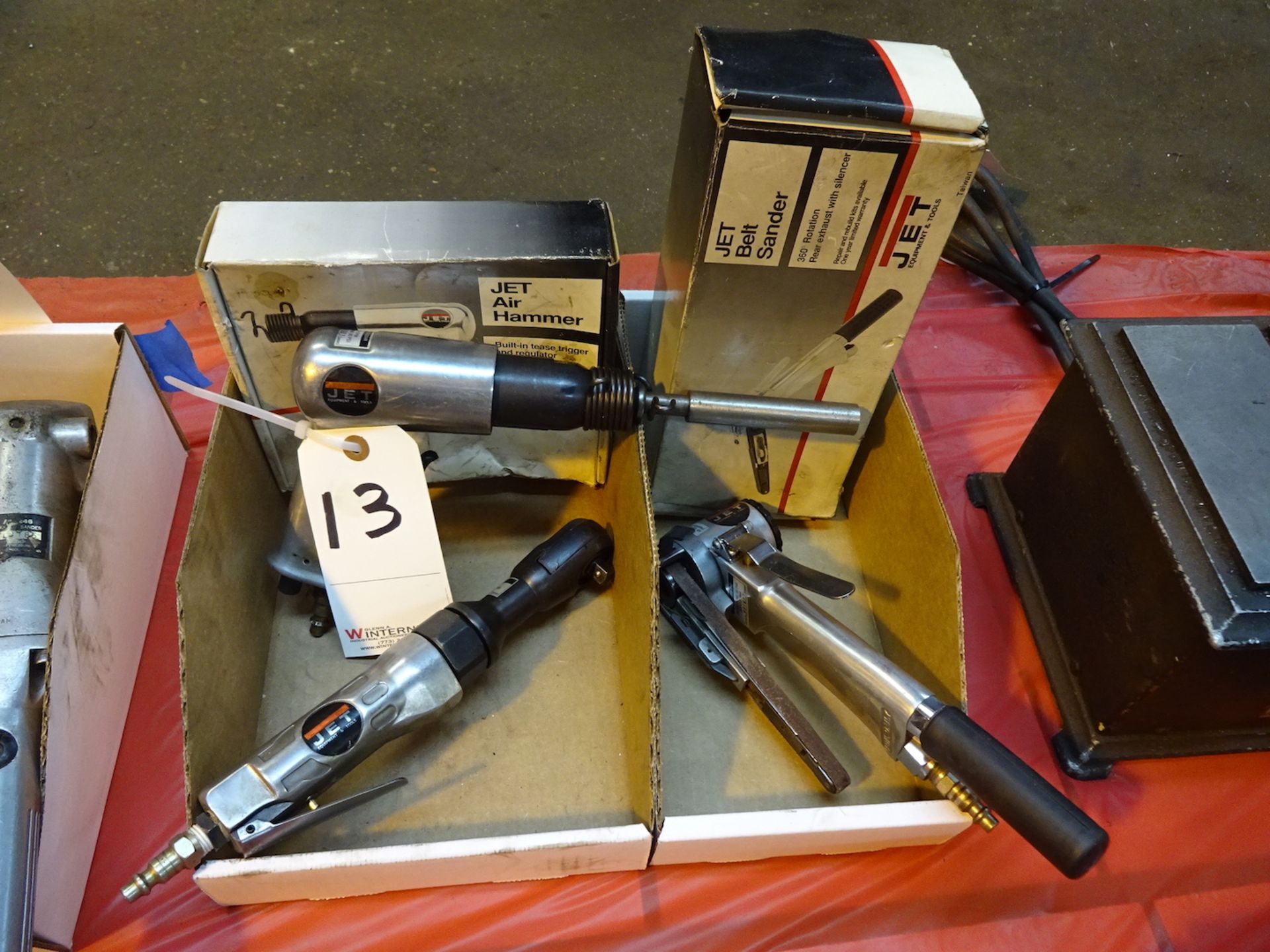 LOT: (3) Jet Pneumatic Air Tools including (1) Air Hammer, (1) Belt Sander & (1) Ratchet