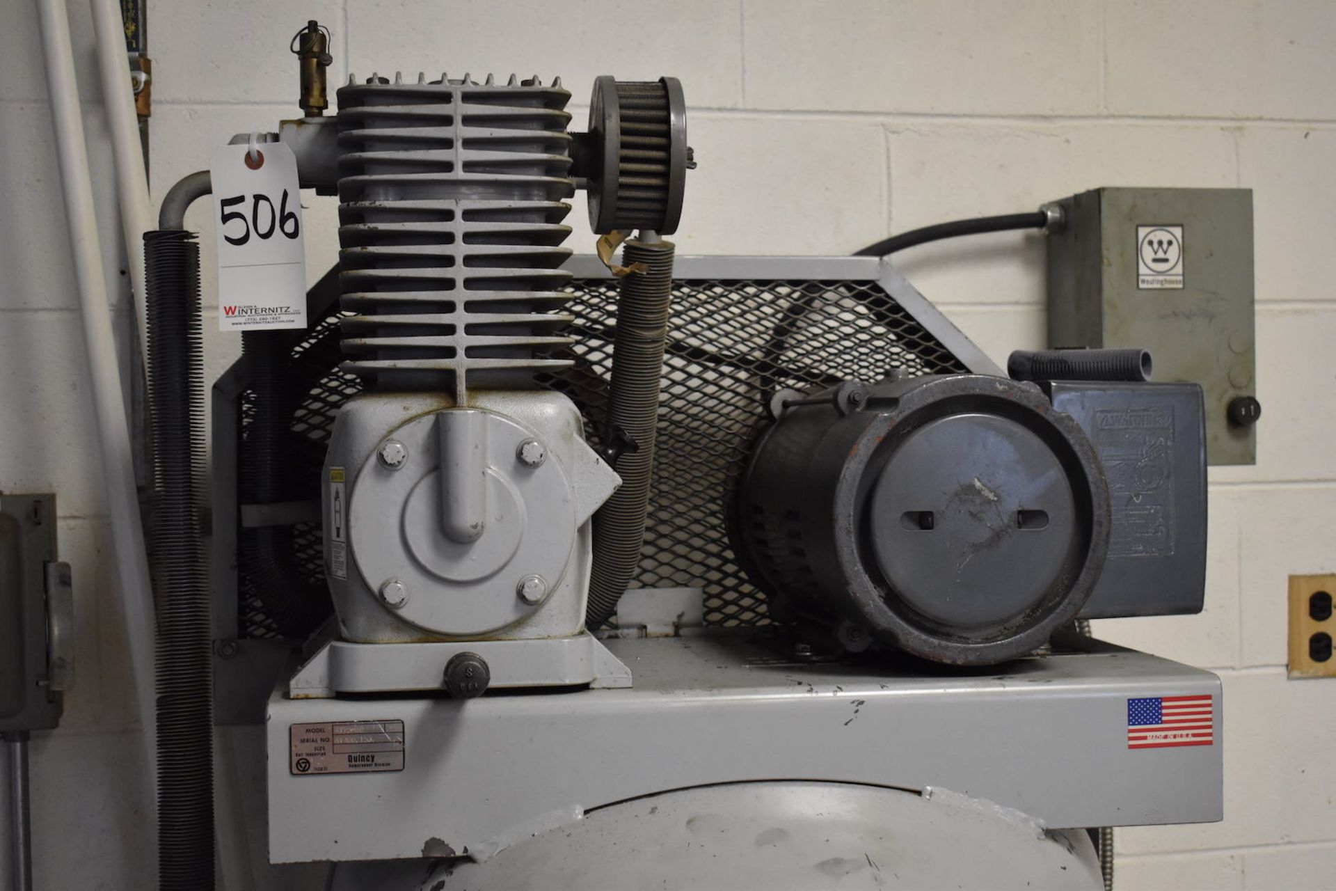 Quincy 5 HP Air Star Model ATV-5-80 Tank Mounted Vertical Air Compressor, S/N AT4002153 (Niles, IL) - Image 2 of 2