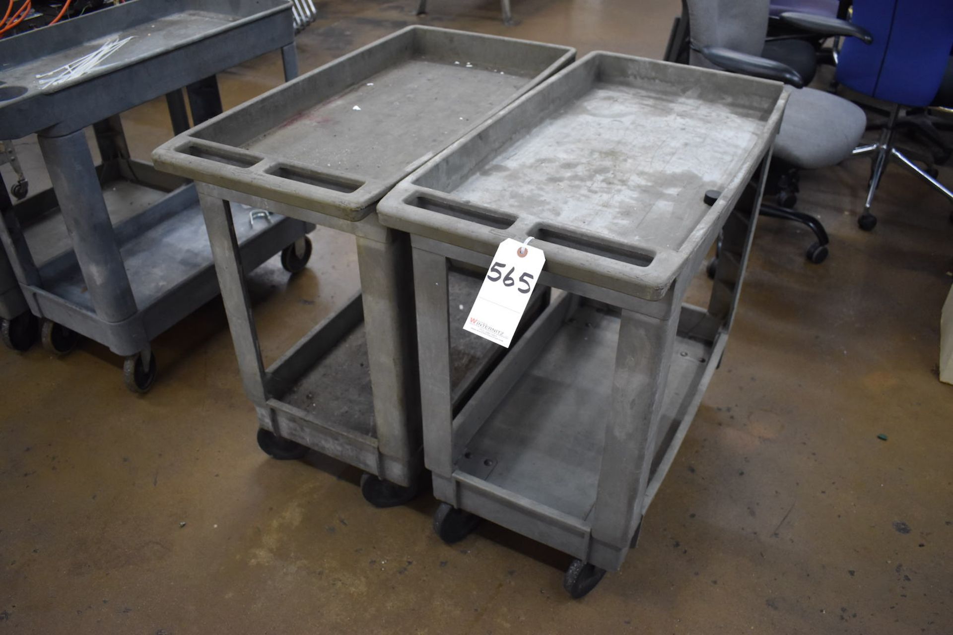 LOT: (2) Rubbermaid Shop Carts (no contents) (Niles, IL)