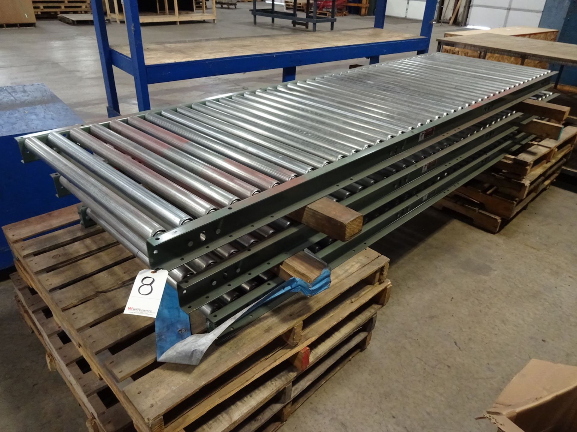 LOT: (3) 36 in. x 10 ft. Roller Conveyors