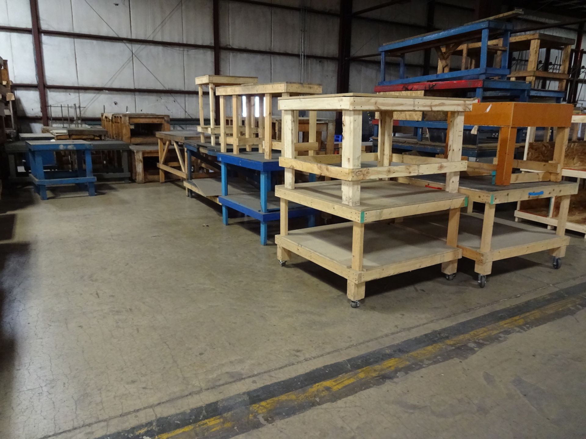 LOT: Assorted Wood Tables & Work Benches