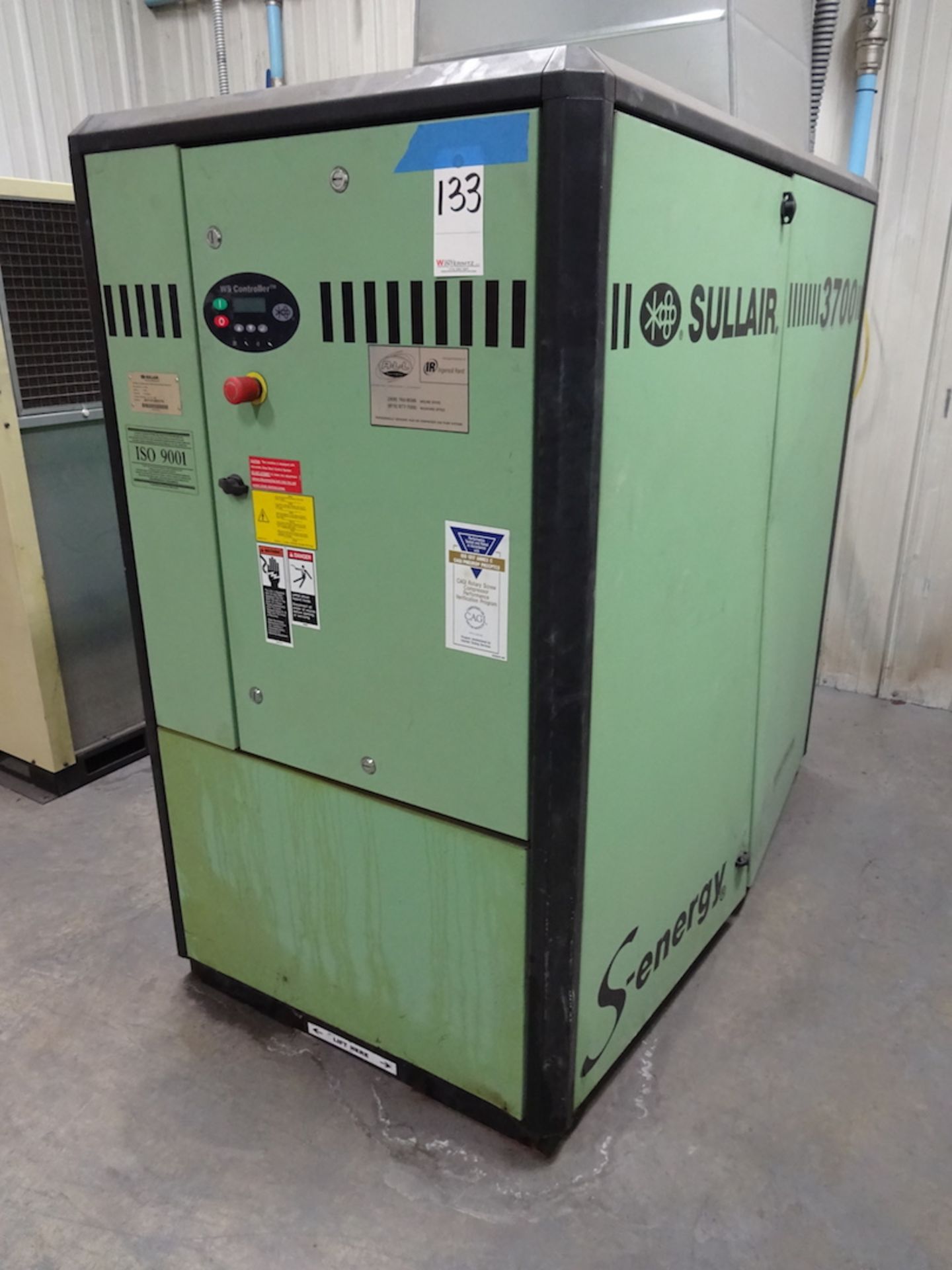 Sullair S-Energy Model 3709/A Screw Type Air Compressor, S/N 201101200110 (2011), approx. 20,500