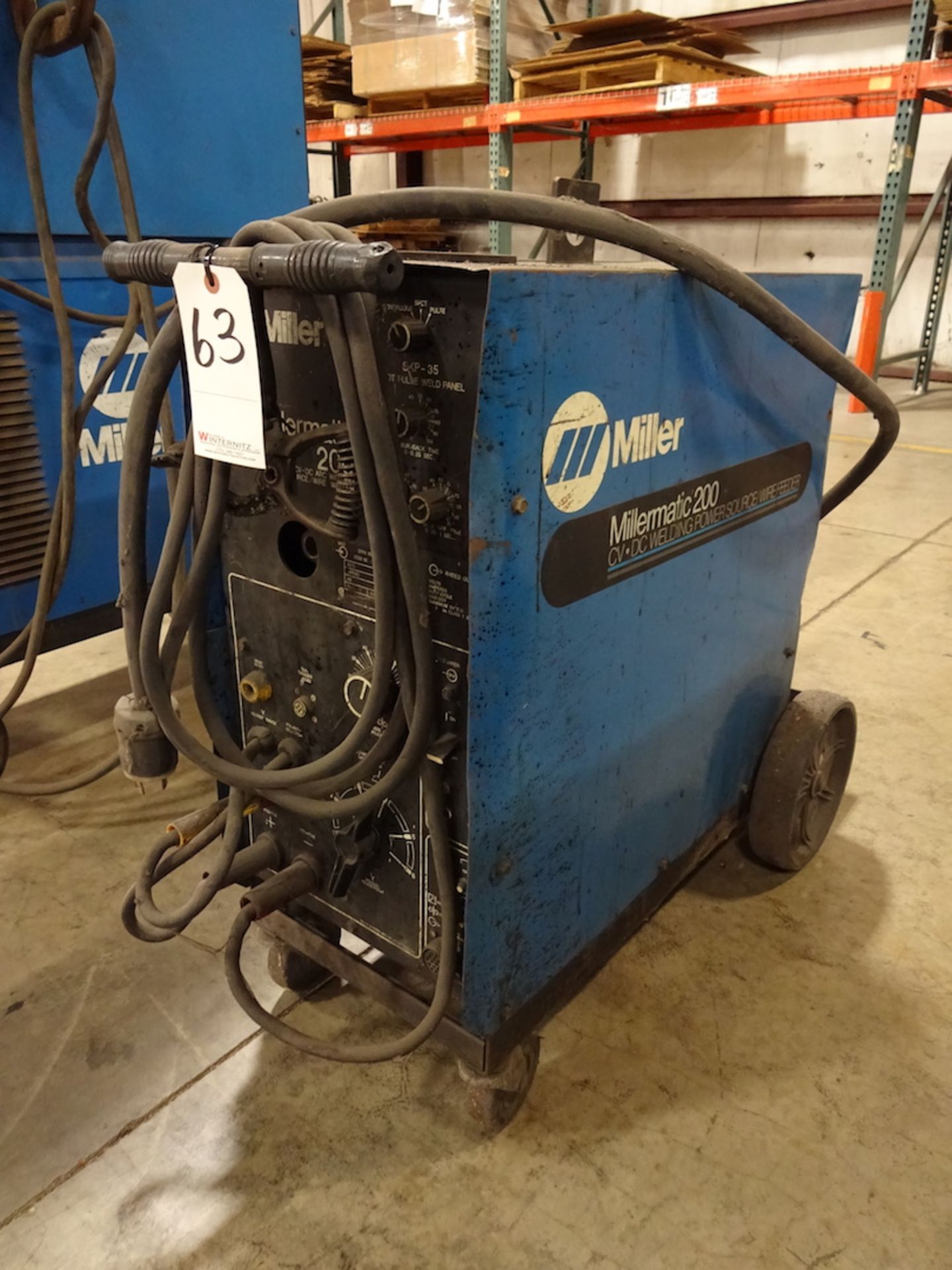 Miller 200 Amp Millermatic 200 CV-DC Arc Welding Power Source/Wire Feeder, S/N KB063734 (1991)