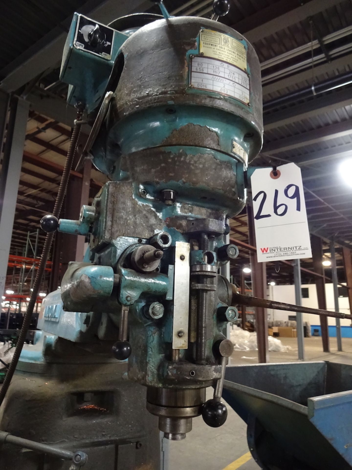 Induma 1-1/2HP Vertical Milling Machine, S/N N/A - Image 4 of 4