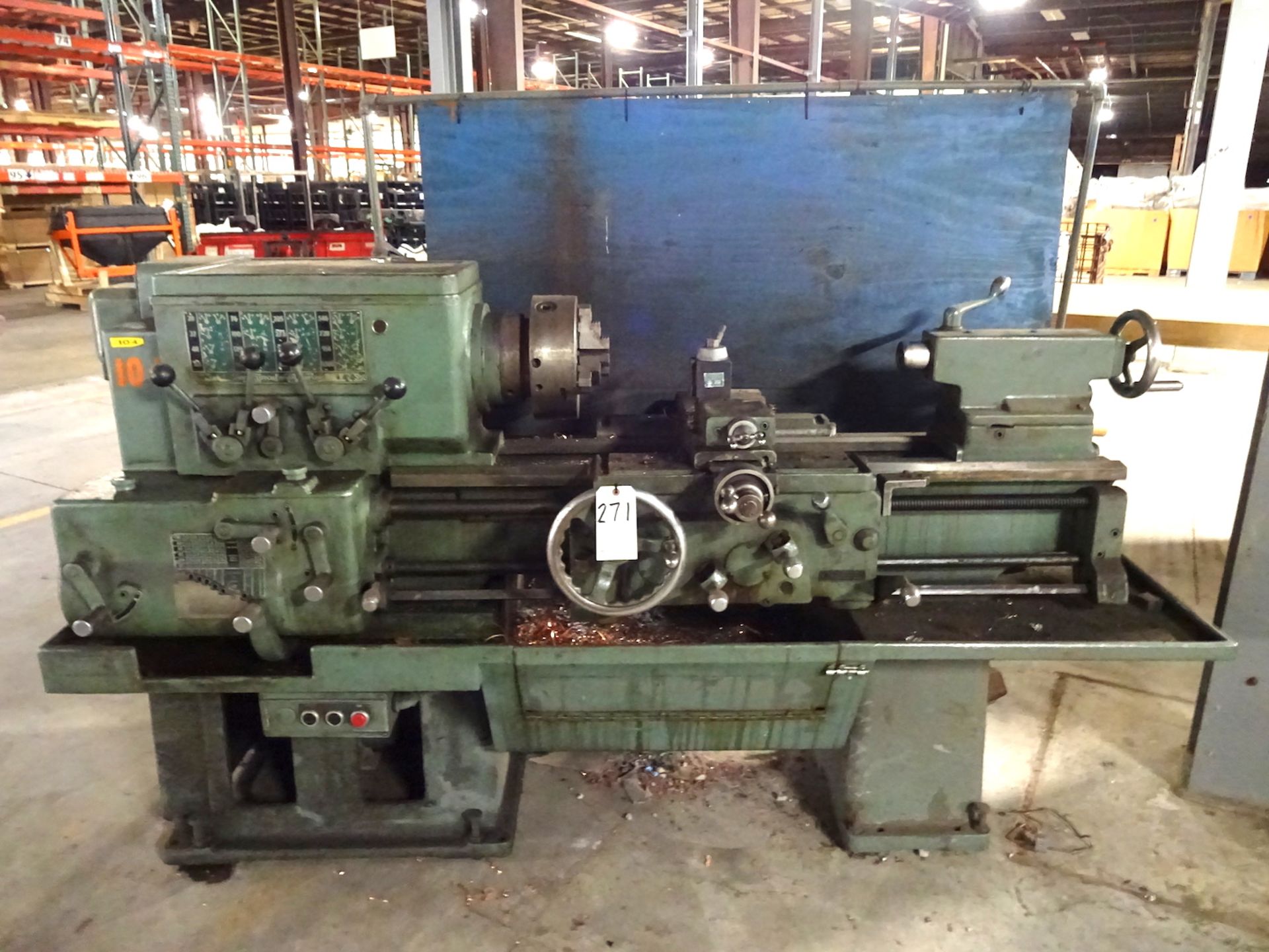 Mfr. Unknown 16 in. x 30 in. (approx.) Engine Lathe, 28 - 1200 RPM, Inch Threading, 10 in. 3-Jaw